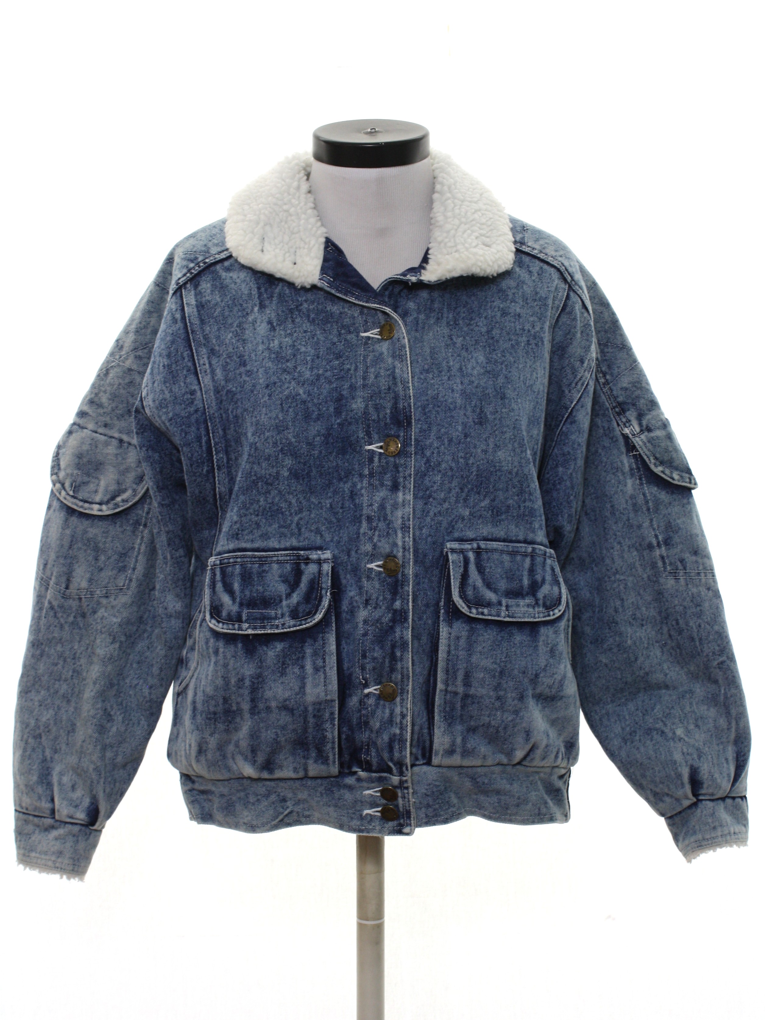 Vintage Weathered Blues 80's Jacket: 80s -Weathered Blues- Womens dark ...