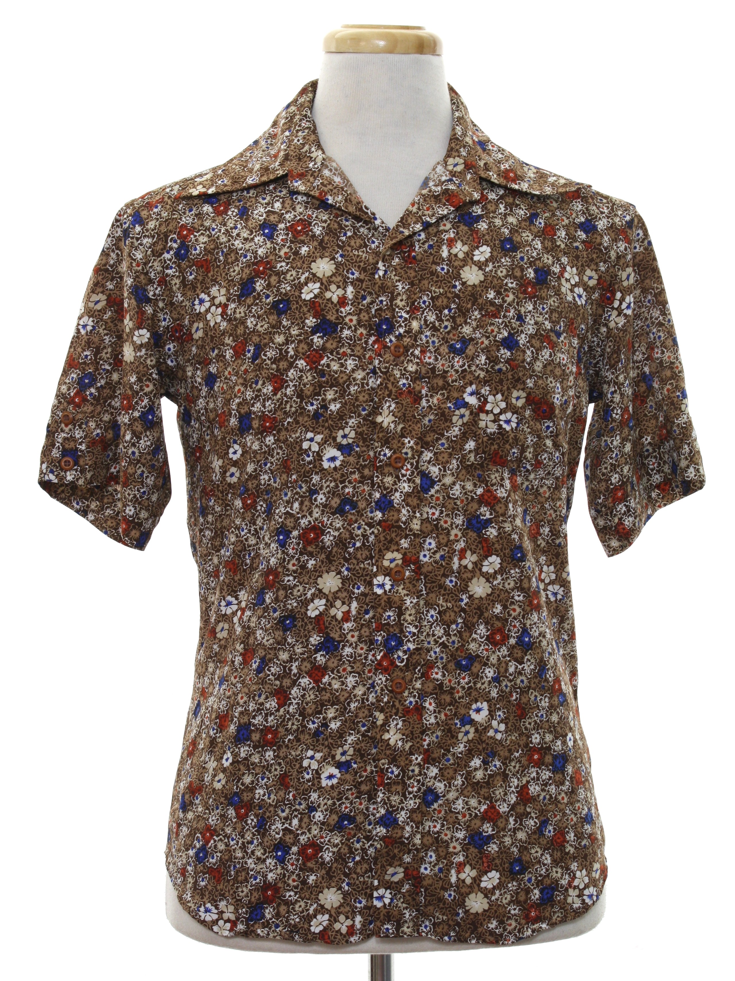 1970s Mountain Print Disco Shirt: 70s -Mountain- Mens brown background ...