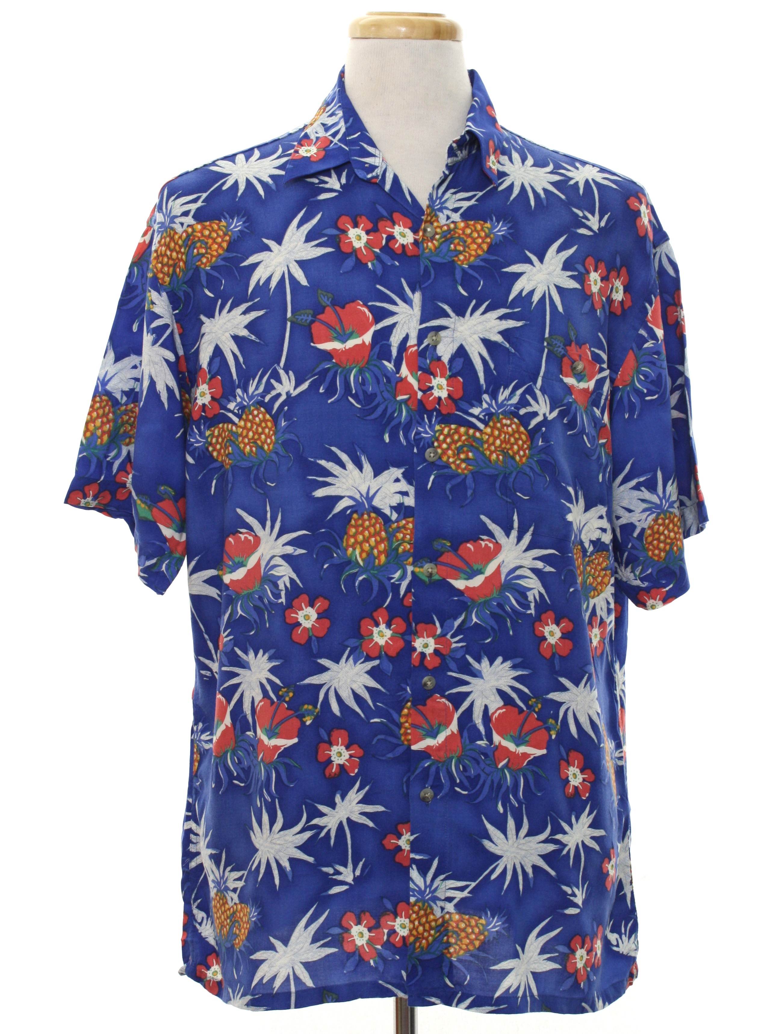 Eighties Vintage Hawaiian Shirt: 80s -Campia- Mens blue background ...