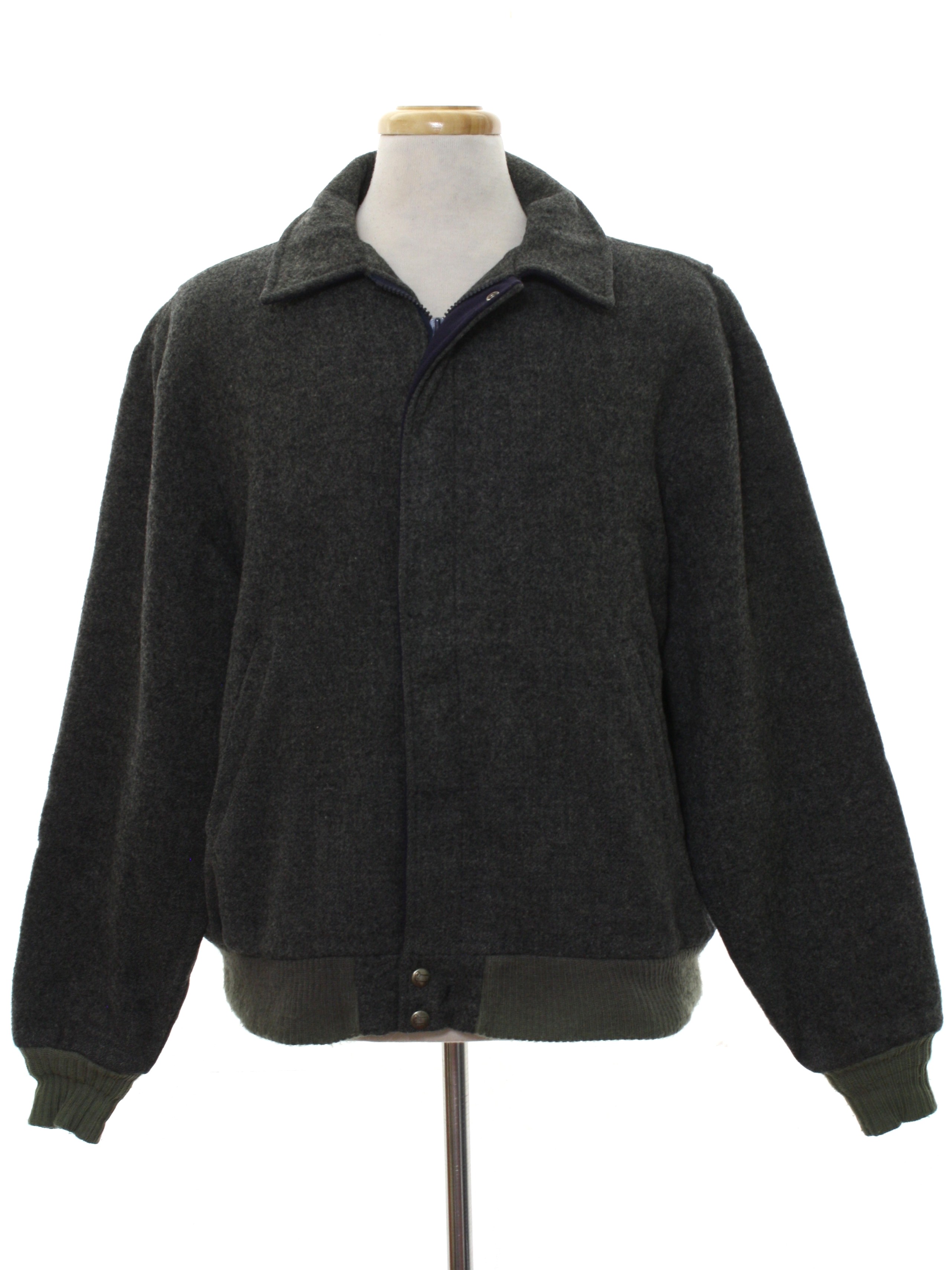Vintage Woolrich 1980s Jacket: 80s -Woolrich- Mens dark heathered grey ...
