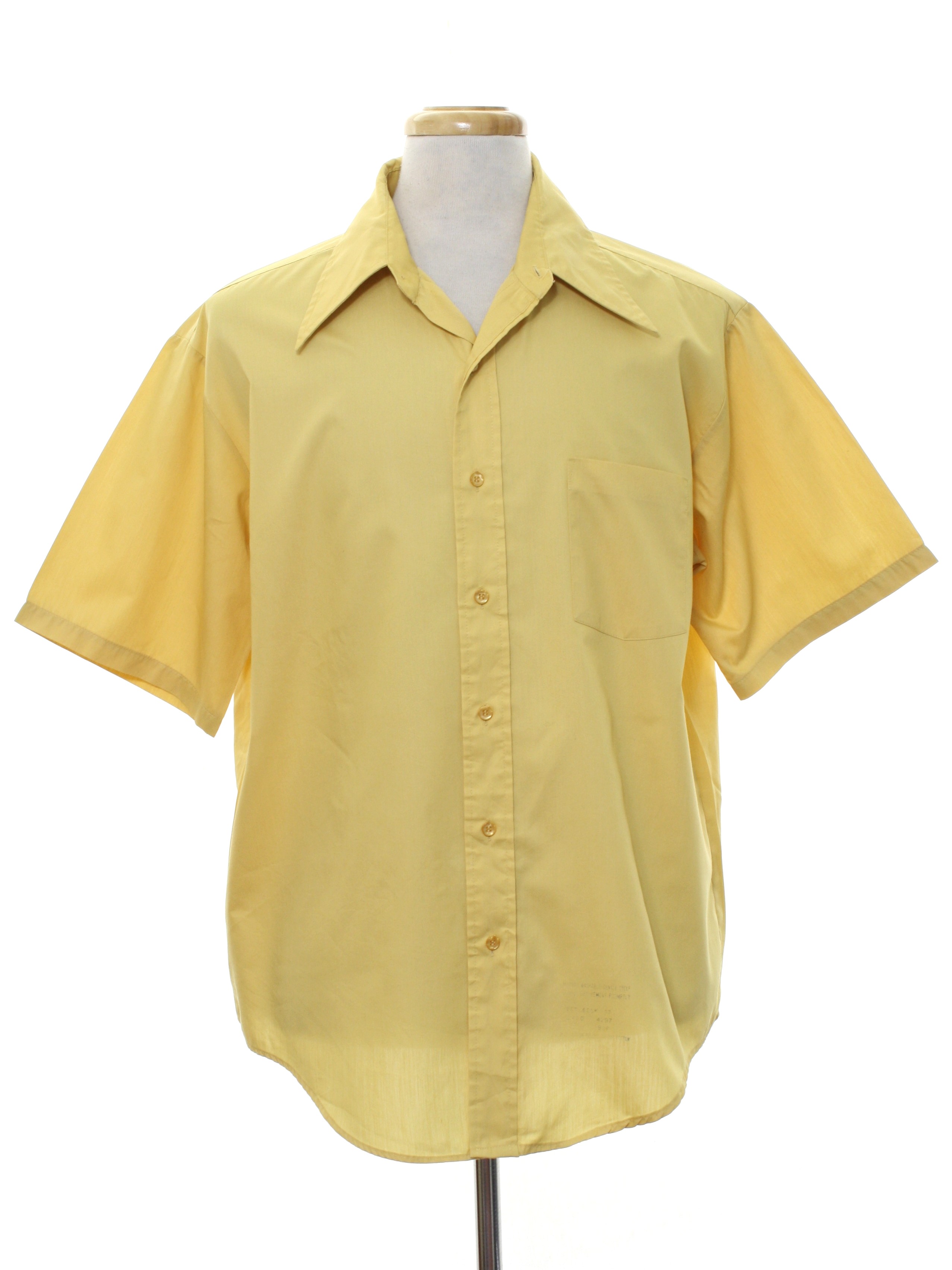 Towncraft 1970s Vintage Shirt: 70s -Towncraft- Mens harvest gold
