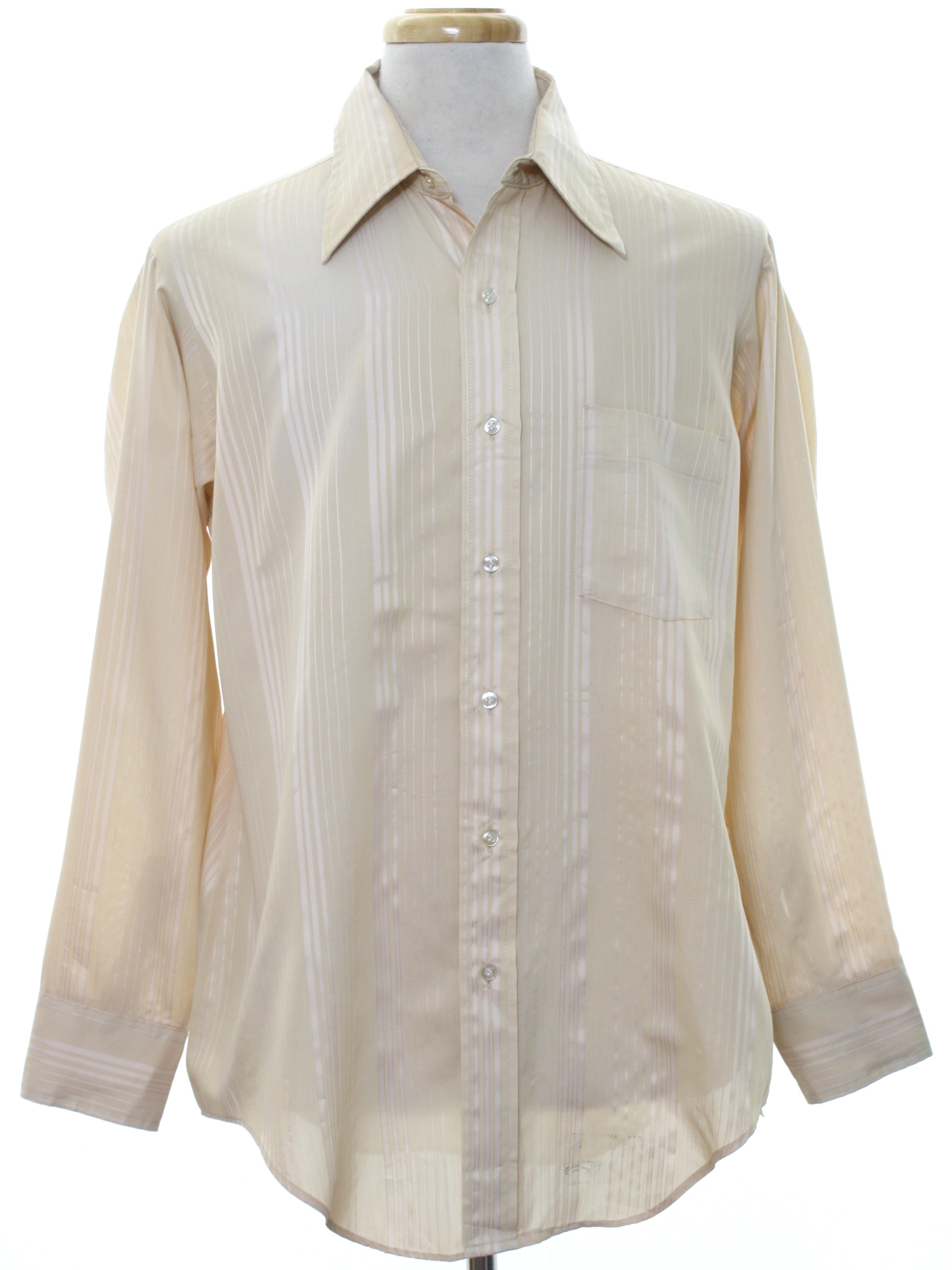 Retro Seventies Shirt: 70s -Kent Arrow- Mens sand polyester cotton ...