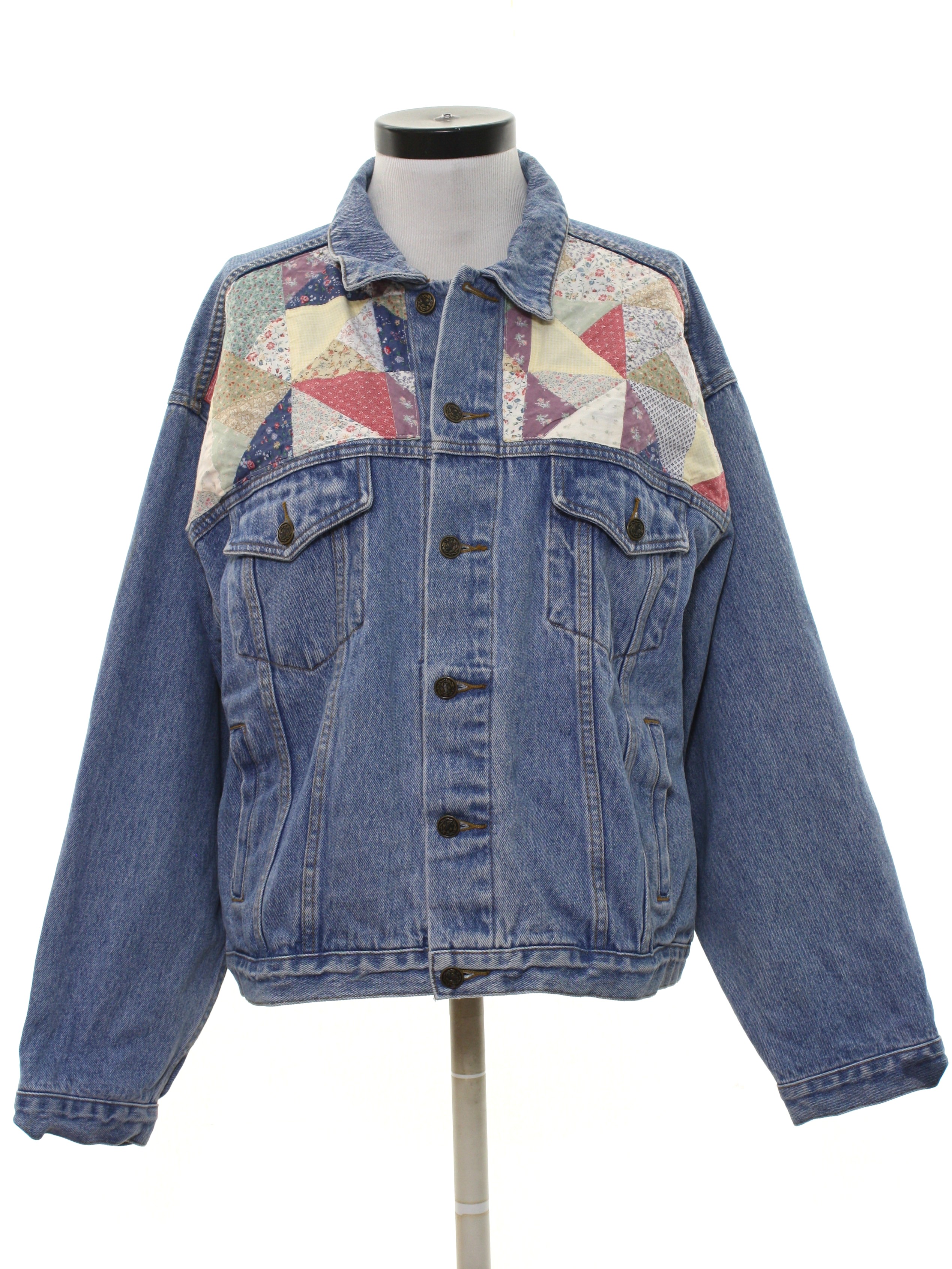 1980s Vintage Jacket: 80s -Prime Time- Womens blue background cotton ...