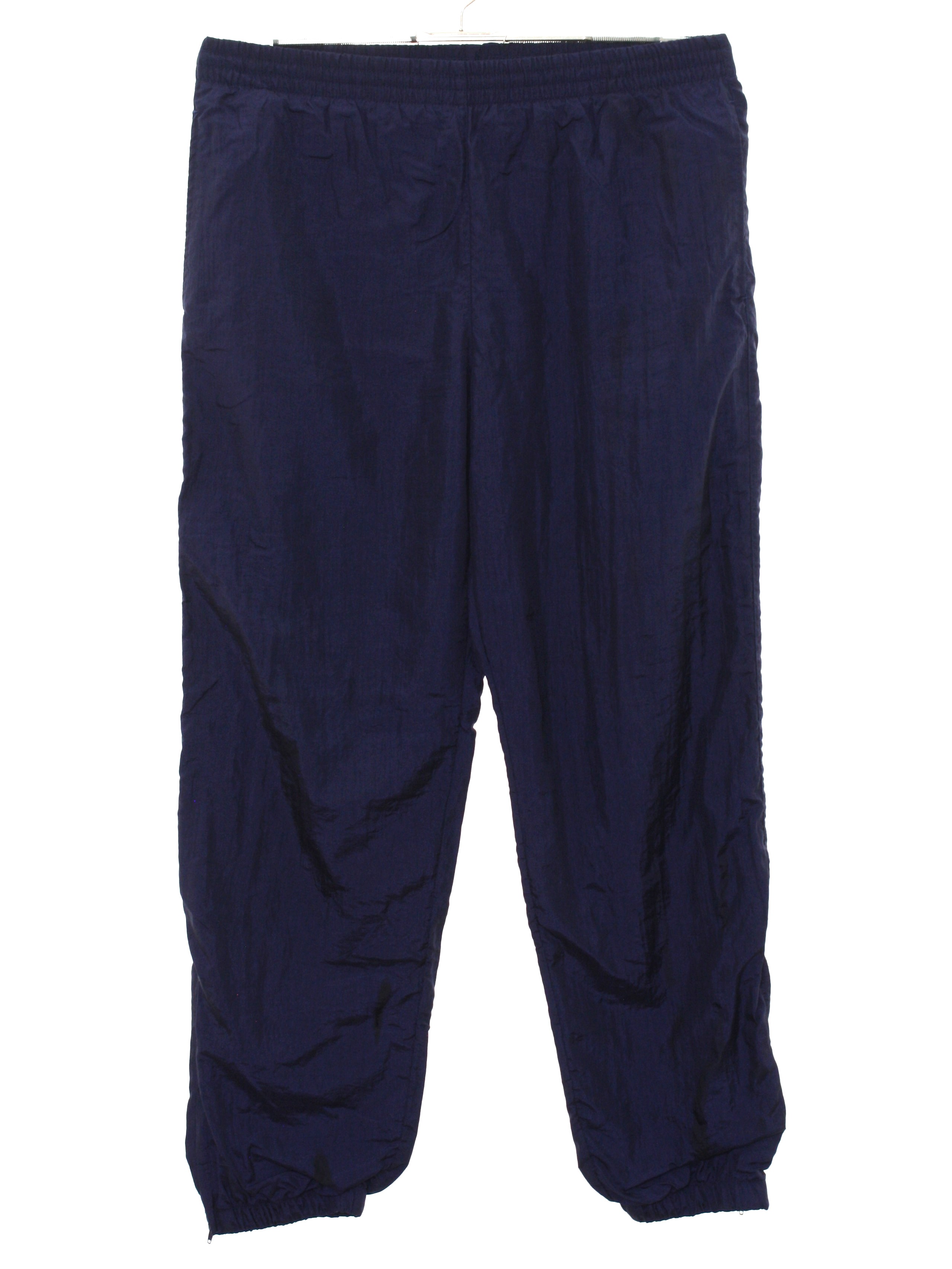 Eighties Vintage Pants: 80s -Care Label- Unisex navy blue nylon track ...