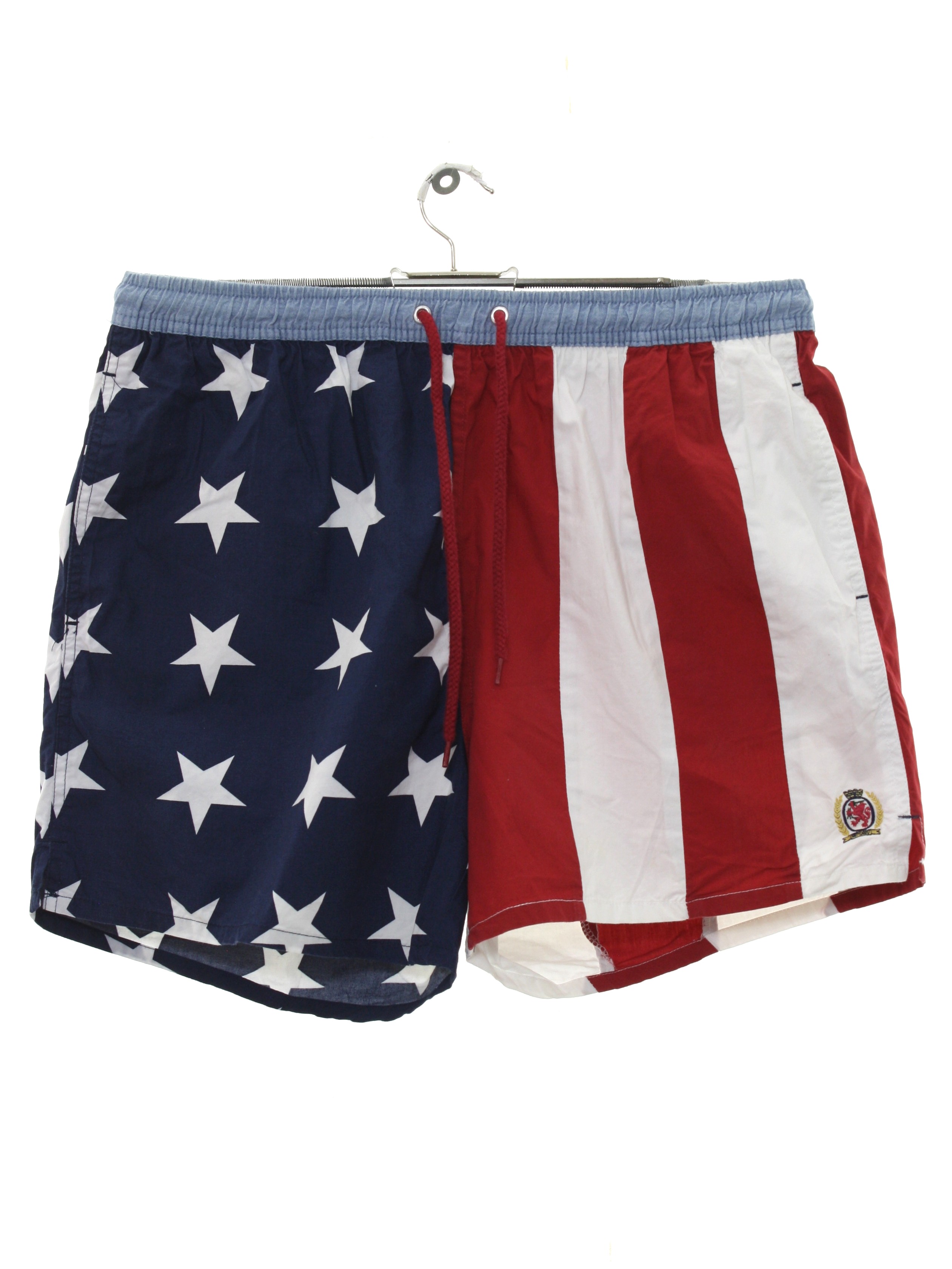 red white and blue mens bathing suit