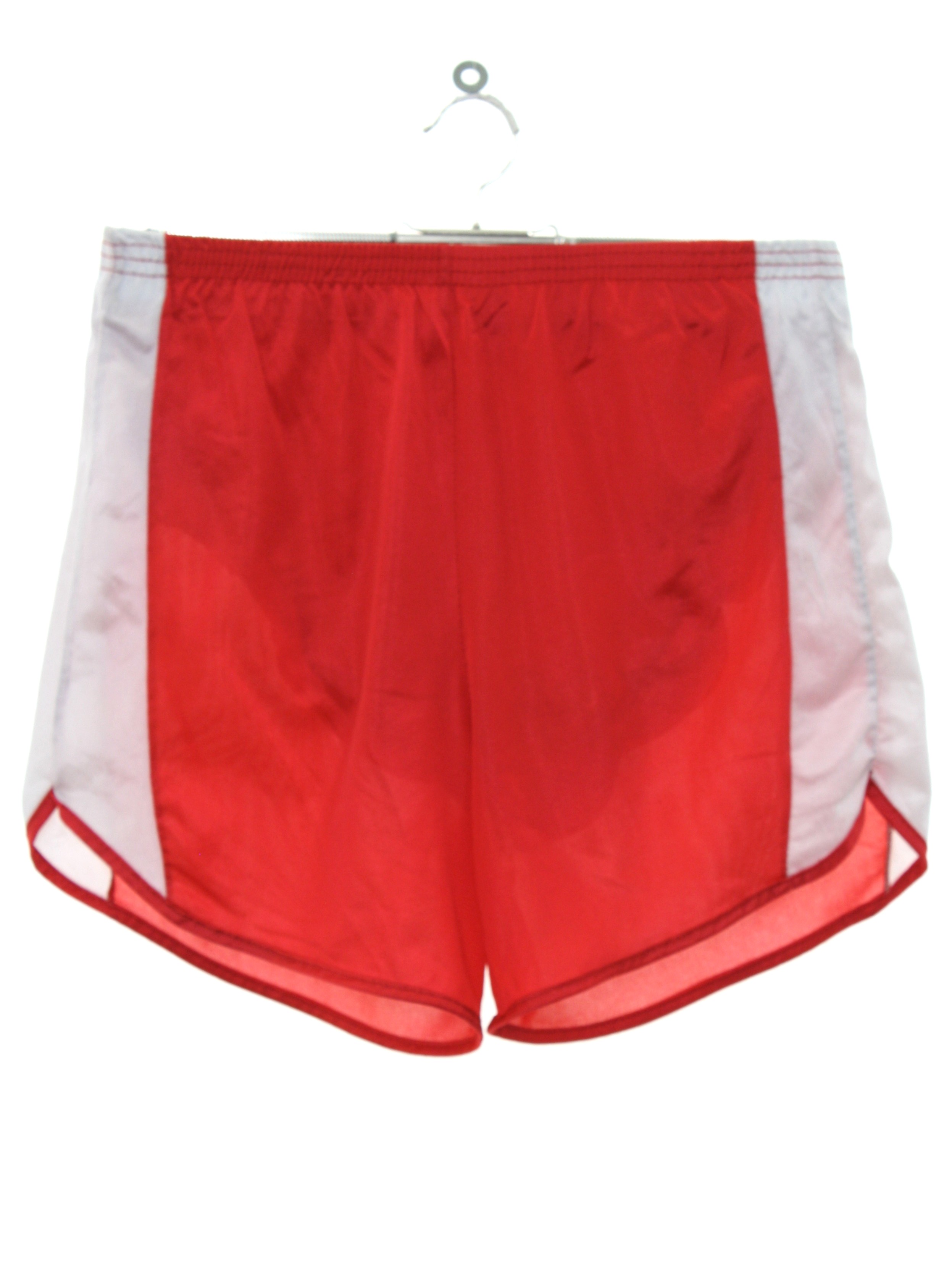Vintage 1980's Shorts: 80s -Cobblestones- Mens red and white background ...