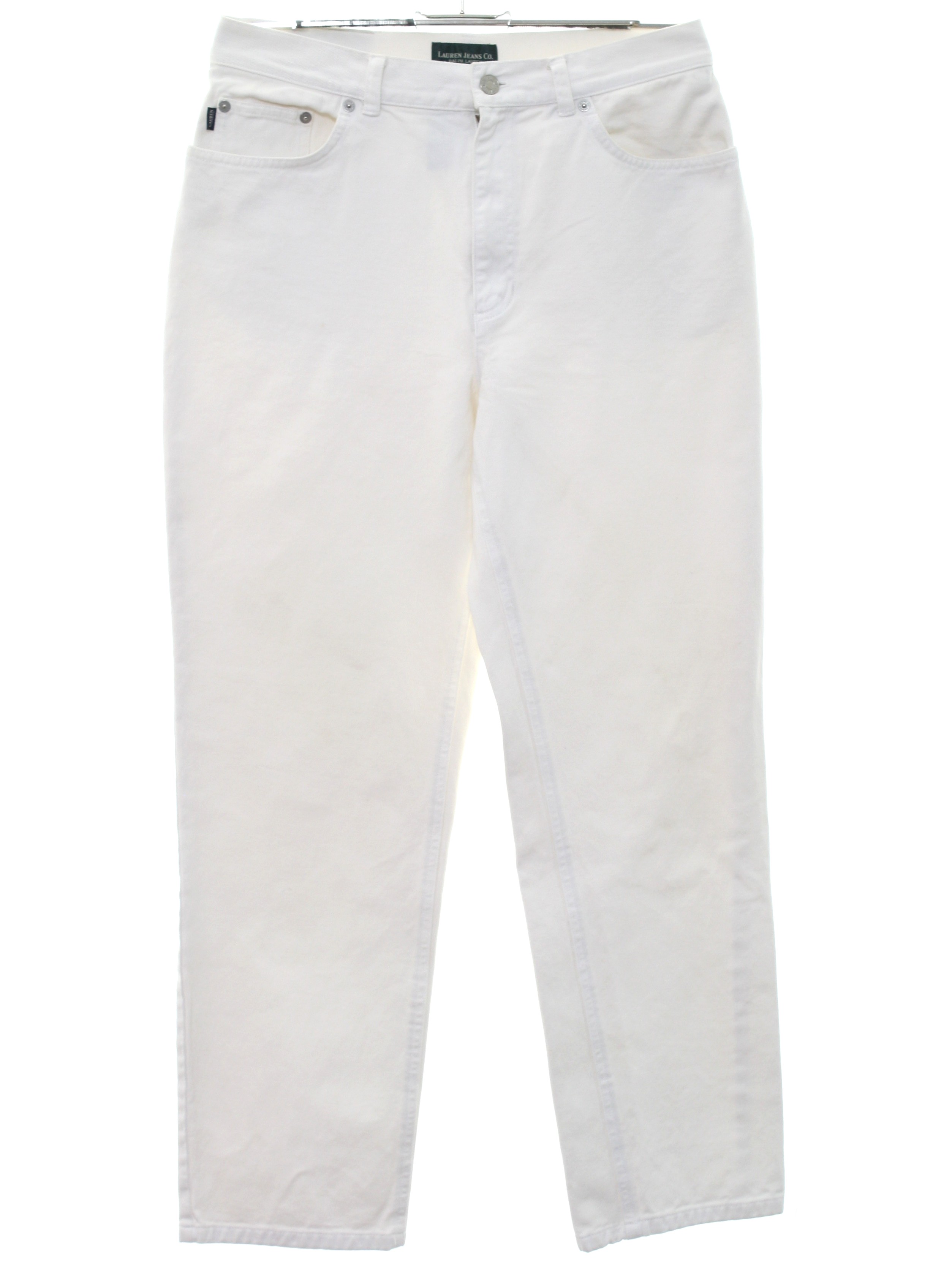 Retro Eighties Pants: 80s -Lauren Jeans Co.- Womens white cotton denim ...