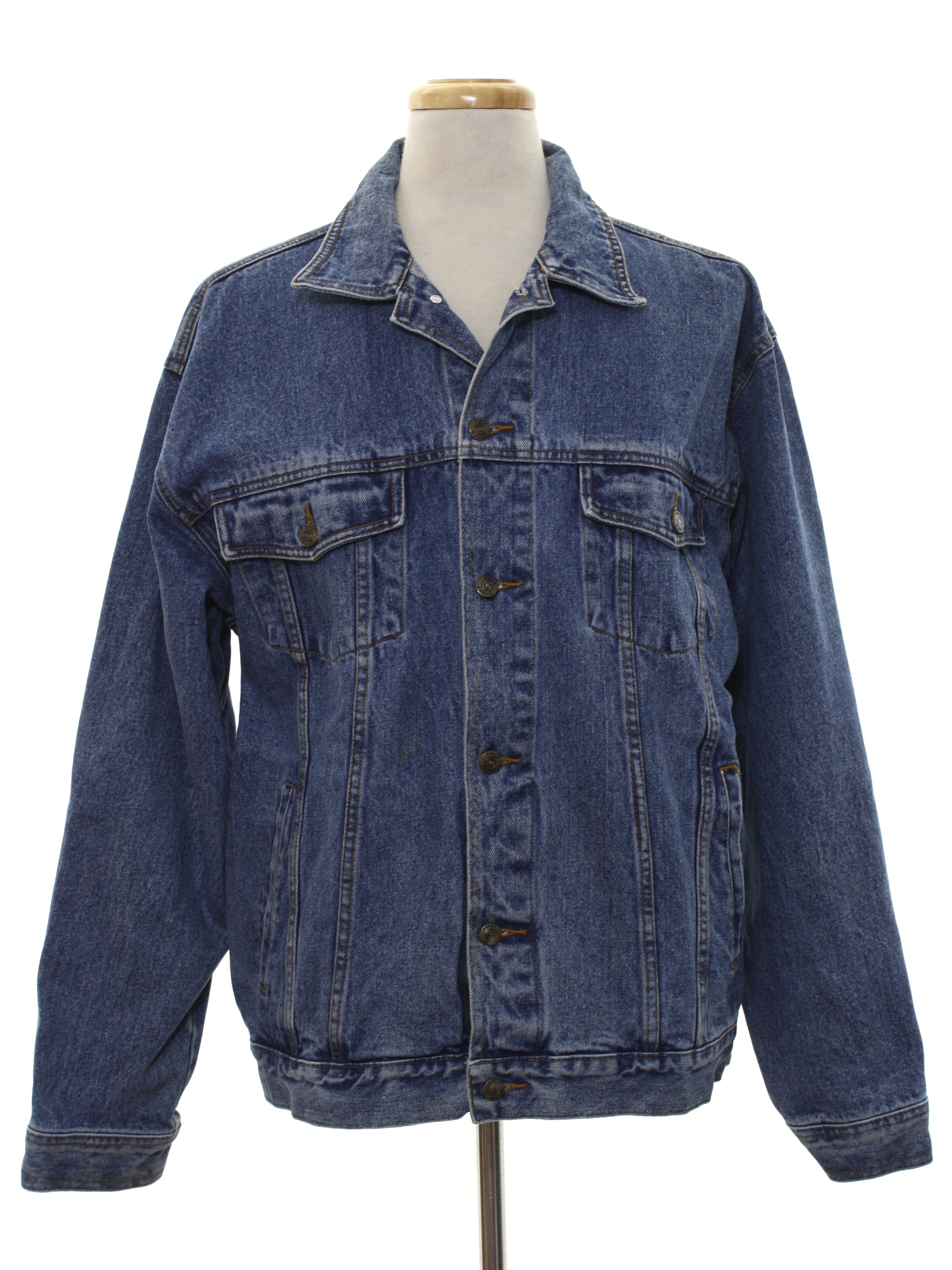 80s Retro Jacket: 80s -First Choice- Mens blue background cotton denim ...
