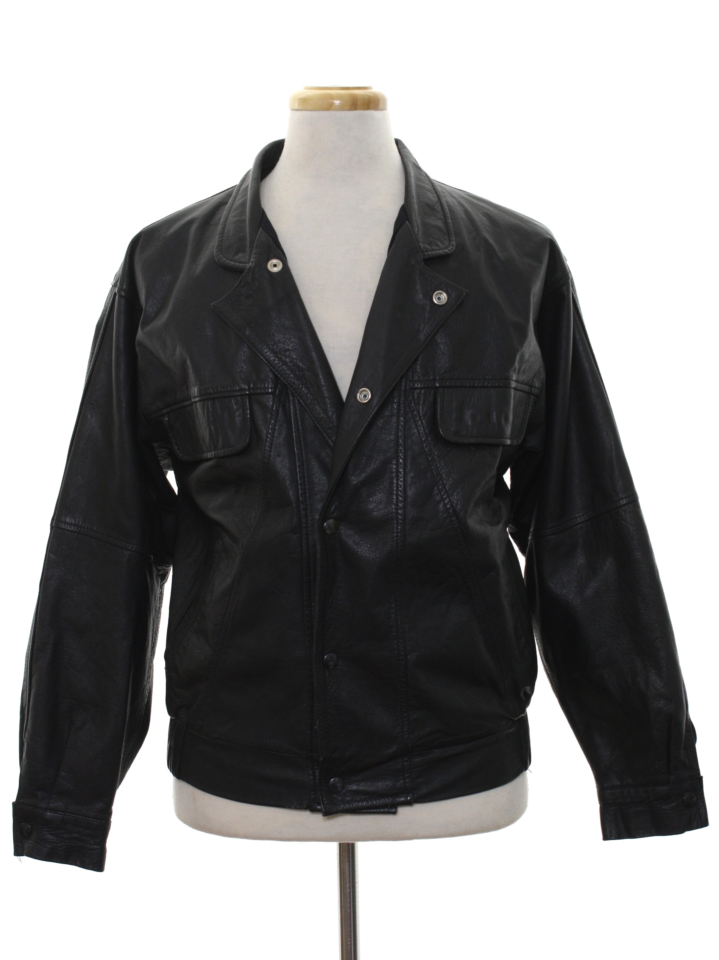 1980's Vintage Missing Label Leather Jacket: 80s -Missing Label- Mens ...