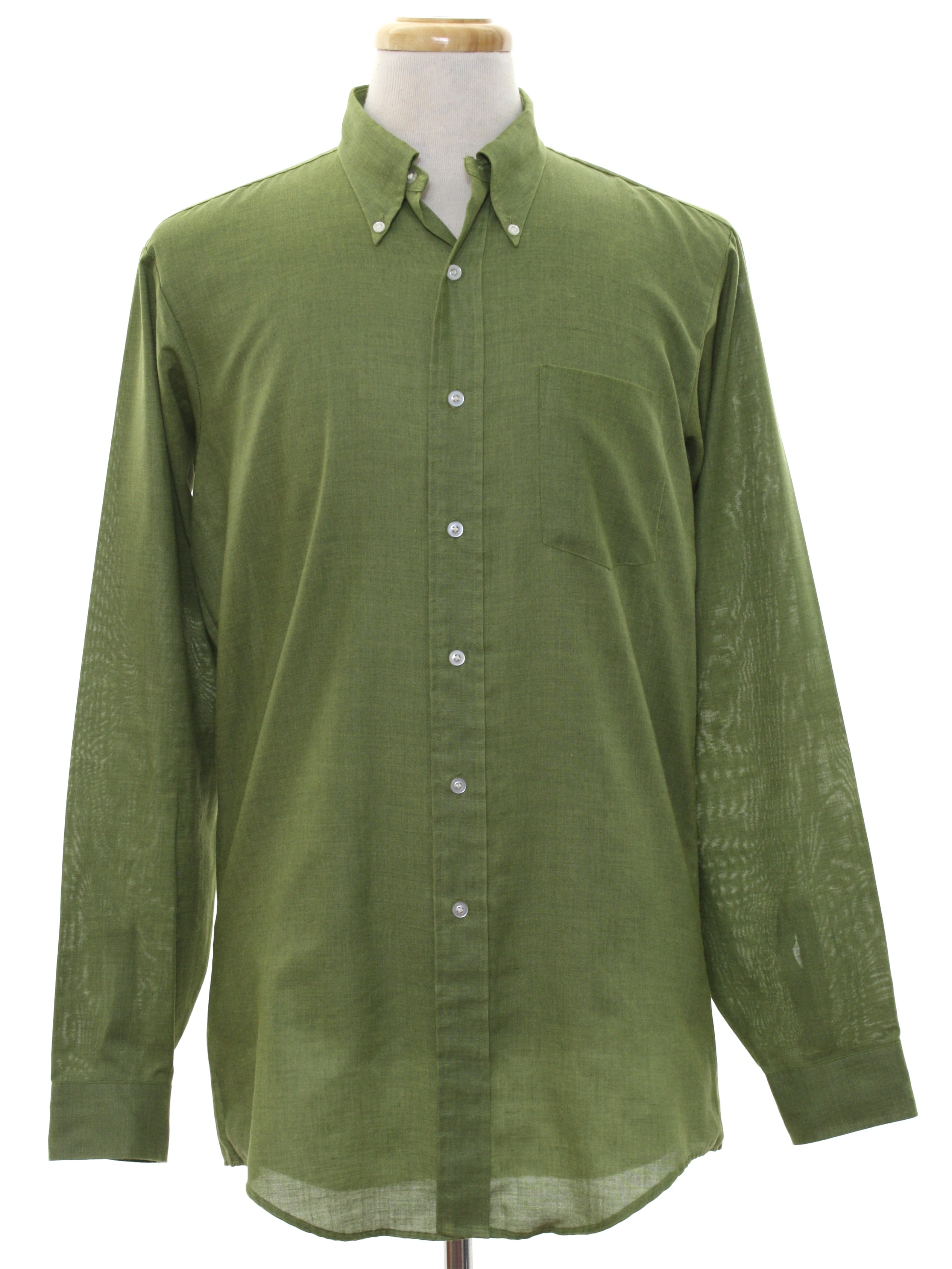 1960's Retro Shirt: 60s -Manhattan- Mens avocado green background ...