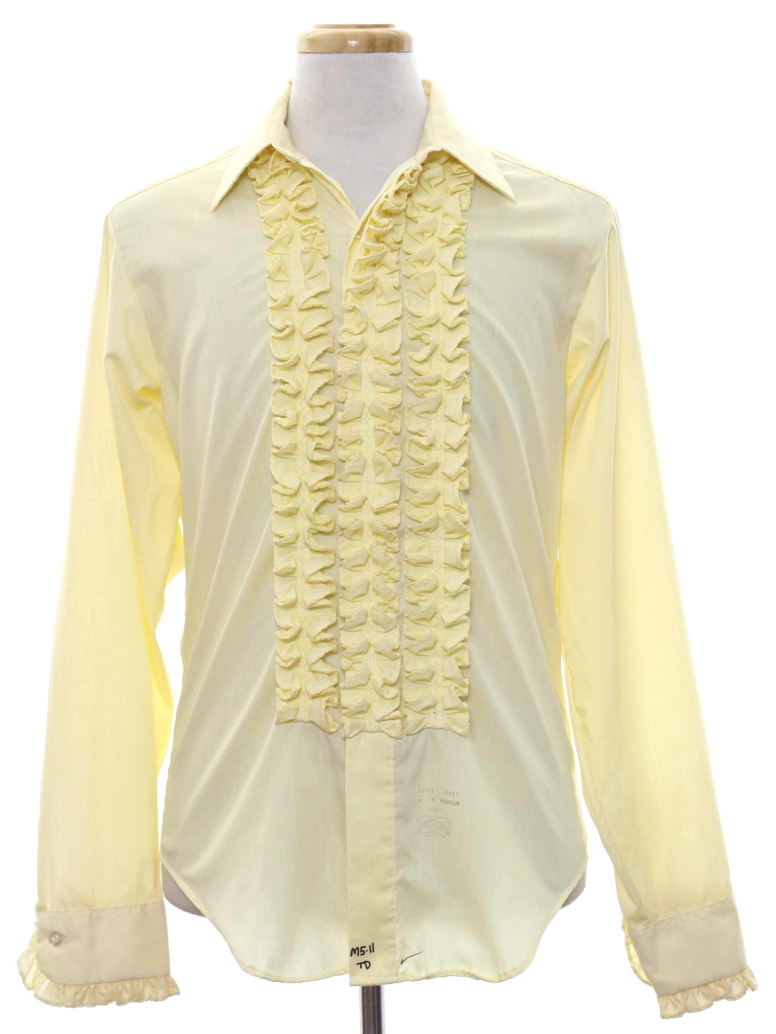 Retro 1970s Shirt: 70s -Lion of Troy- Mens soft yellow background ...