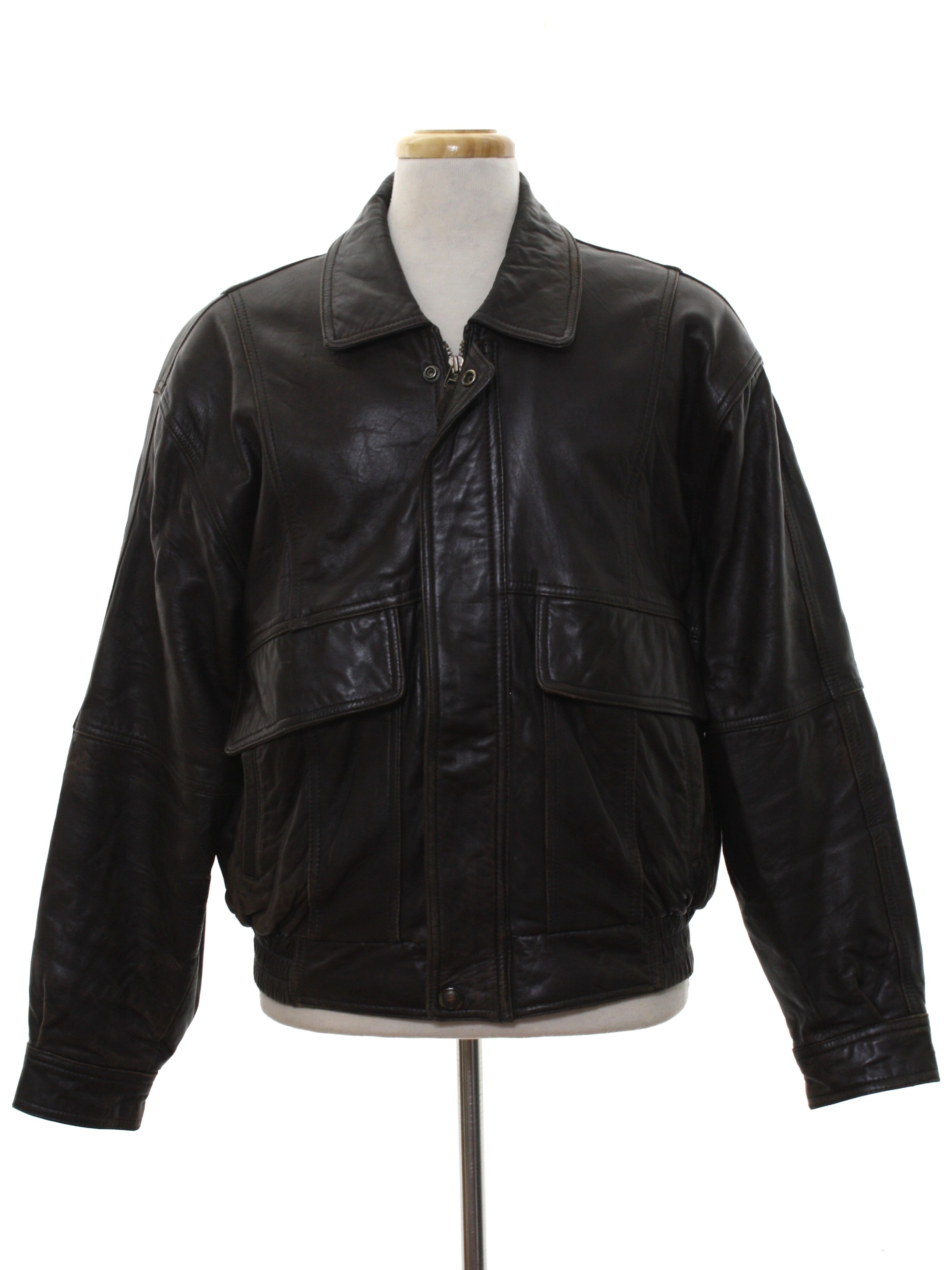 Retro Eighties Leather Jacket: 80s -Members Only- Mens dark brown ...