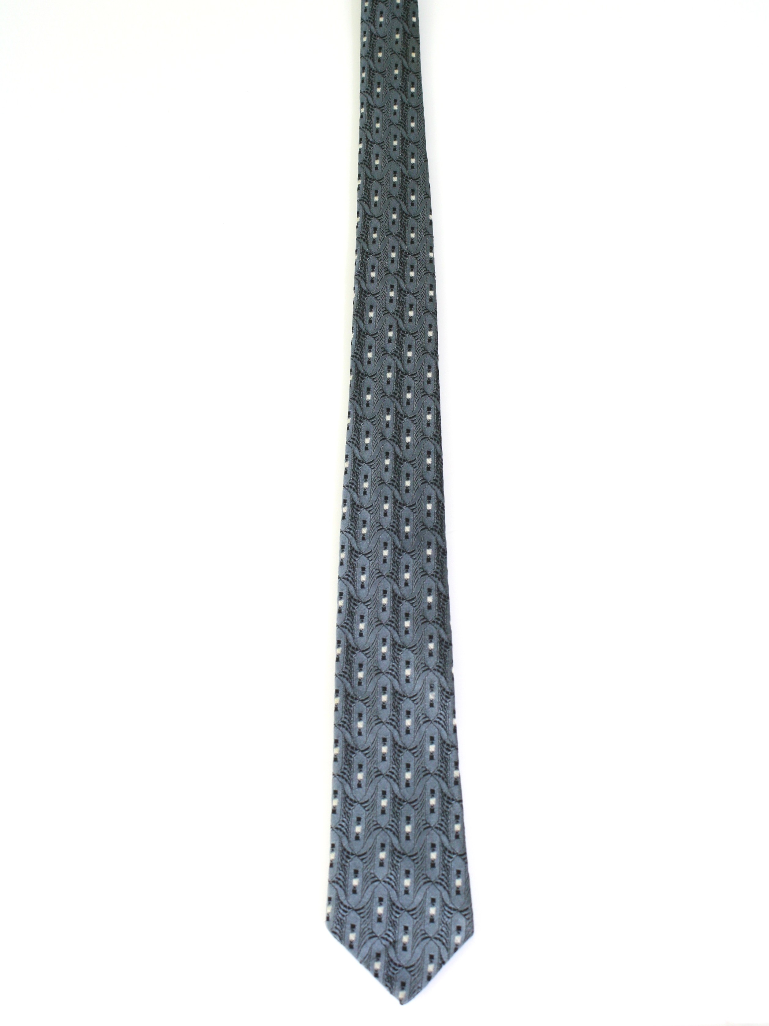 Vintage 60s Neck Tie: 60s -Label Missing- Mens slate blue acetate tie ...