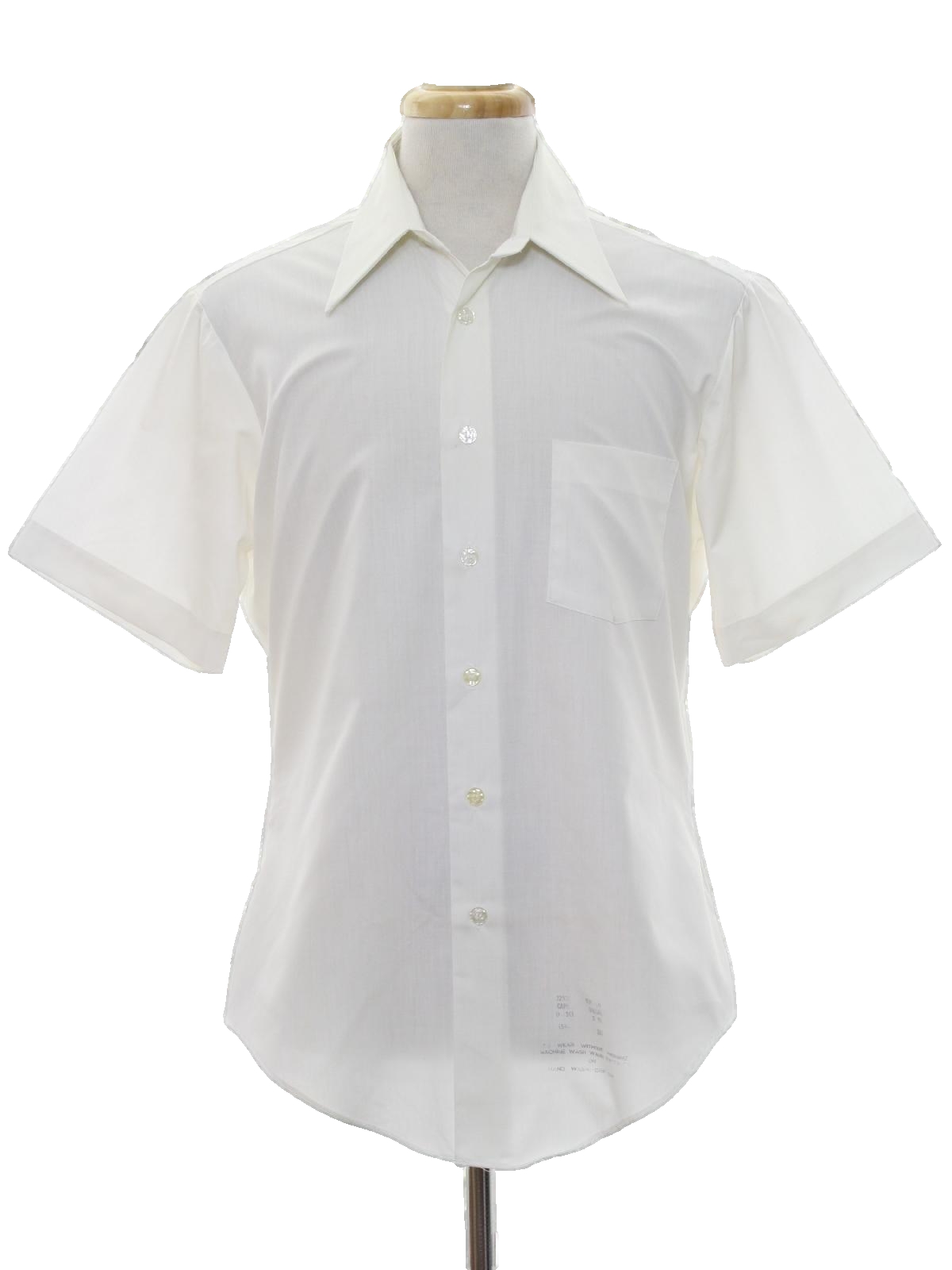 Retro 1960s Shirt: Late 60s -Sears Dress Shirt- Mens white polyester ...