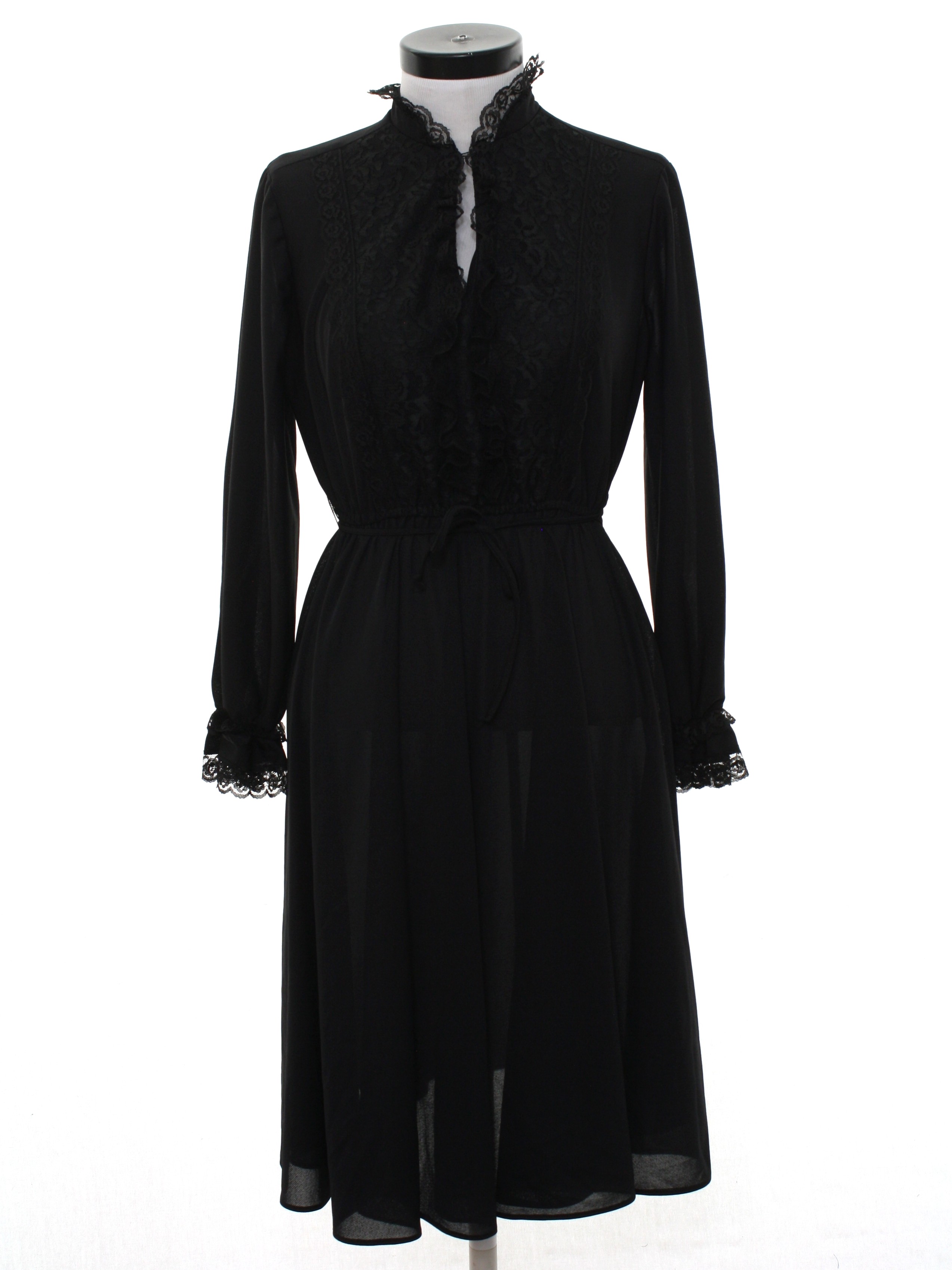 70s black tie dress