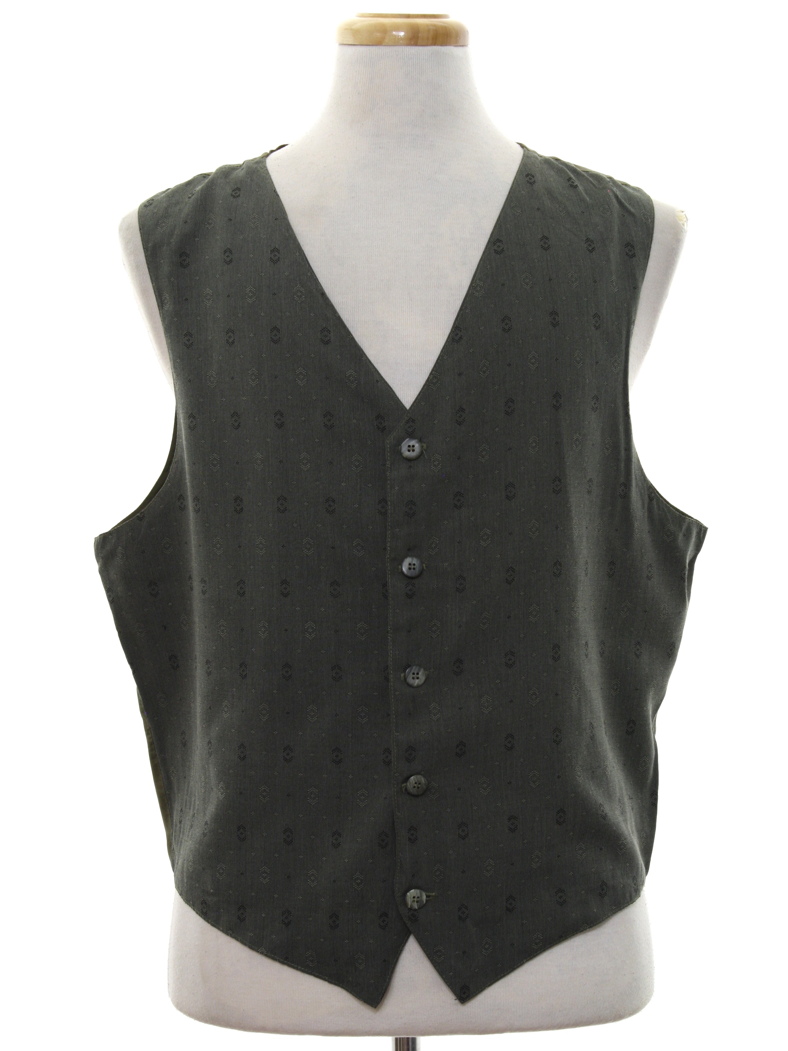 Eighties Vintage Vest: Late 80s -Attitudes- Mens black with a darkish ...