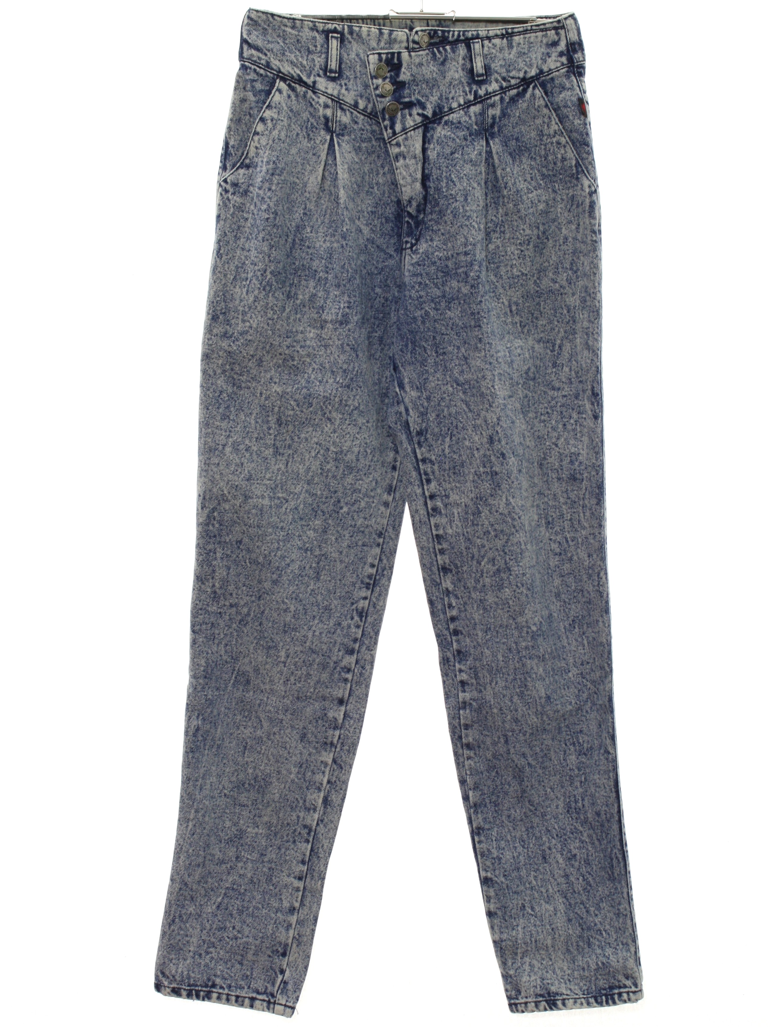 Pants: (made in 90s) -Rocky Mountain- Womens acid washed dark blue ...
