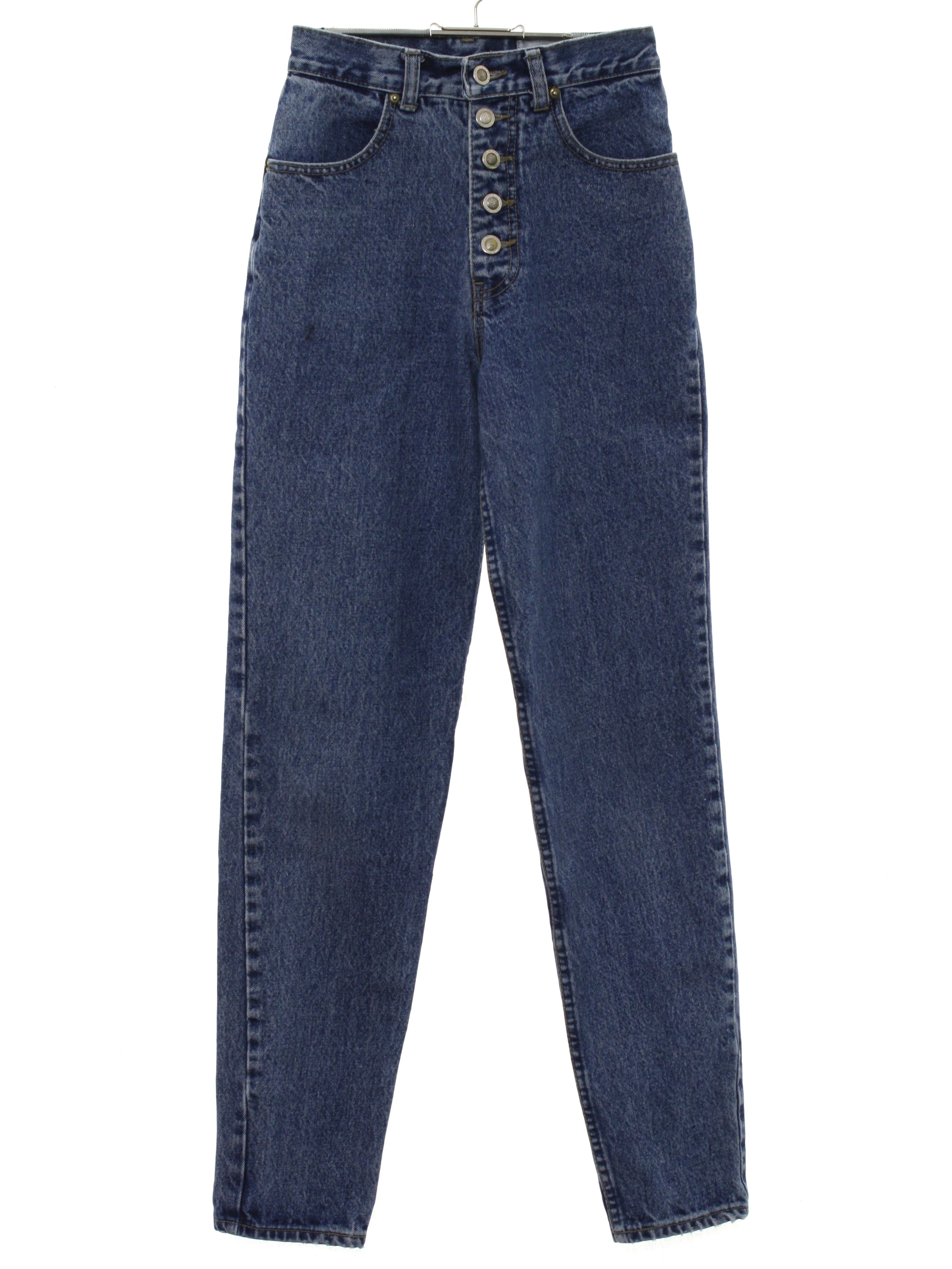 1980's Pants: 80s Lawman- Womens blue cotton denim tapered leg, high ...