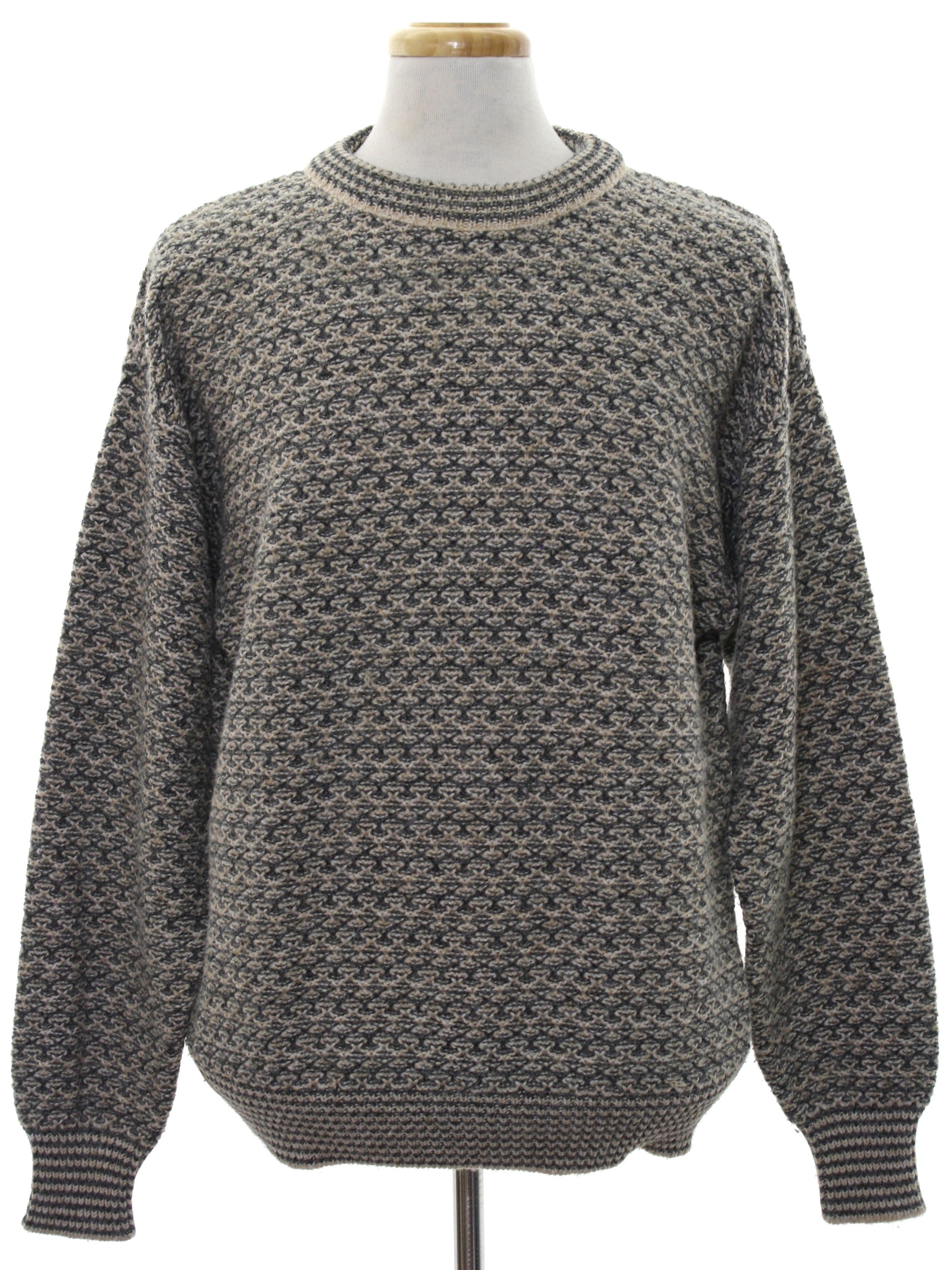 1980's Sweater (Boat House Row): 80s -Boat House Row- Mens grey, cream ...