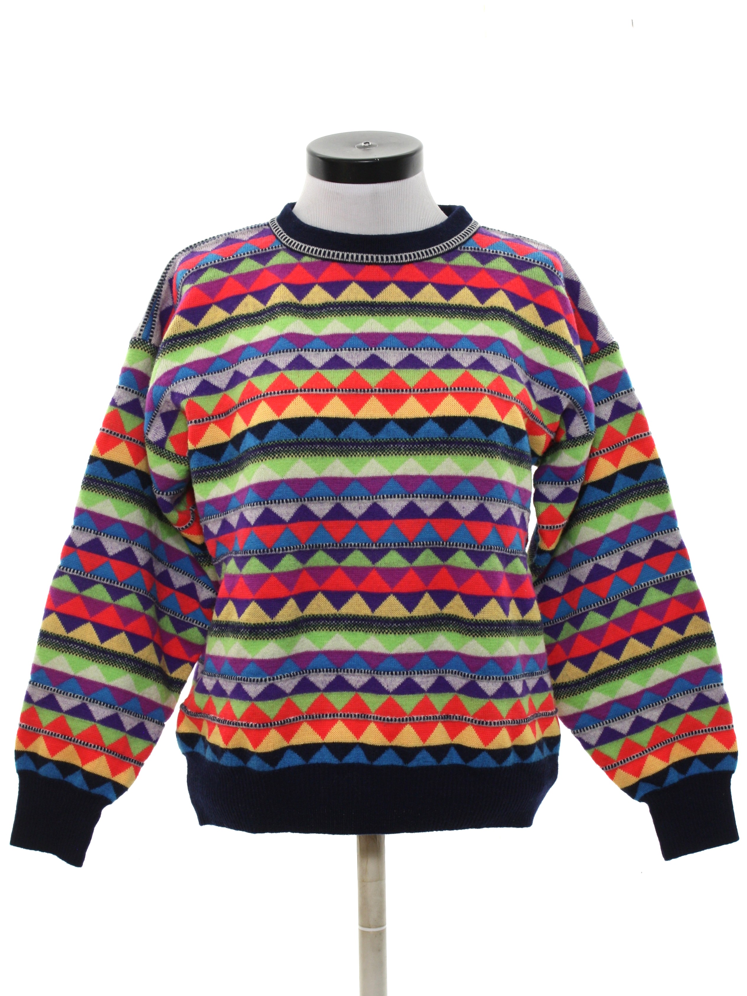 Retro 80's Sweater: 80s -Sun Valley- Womens multicolored background ...