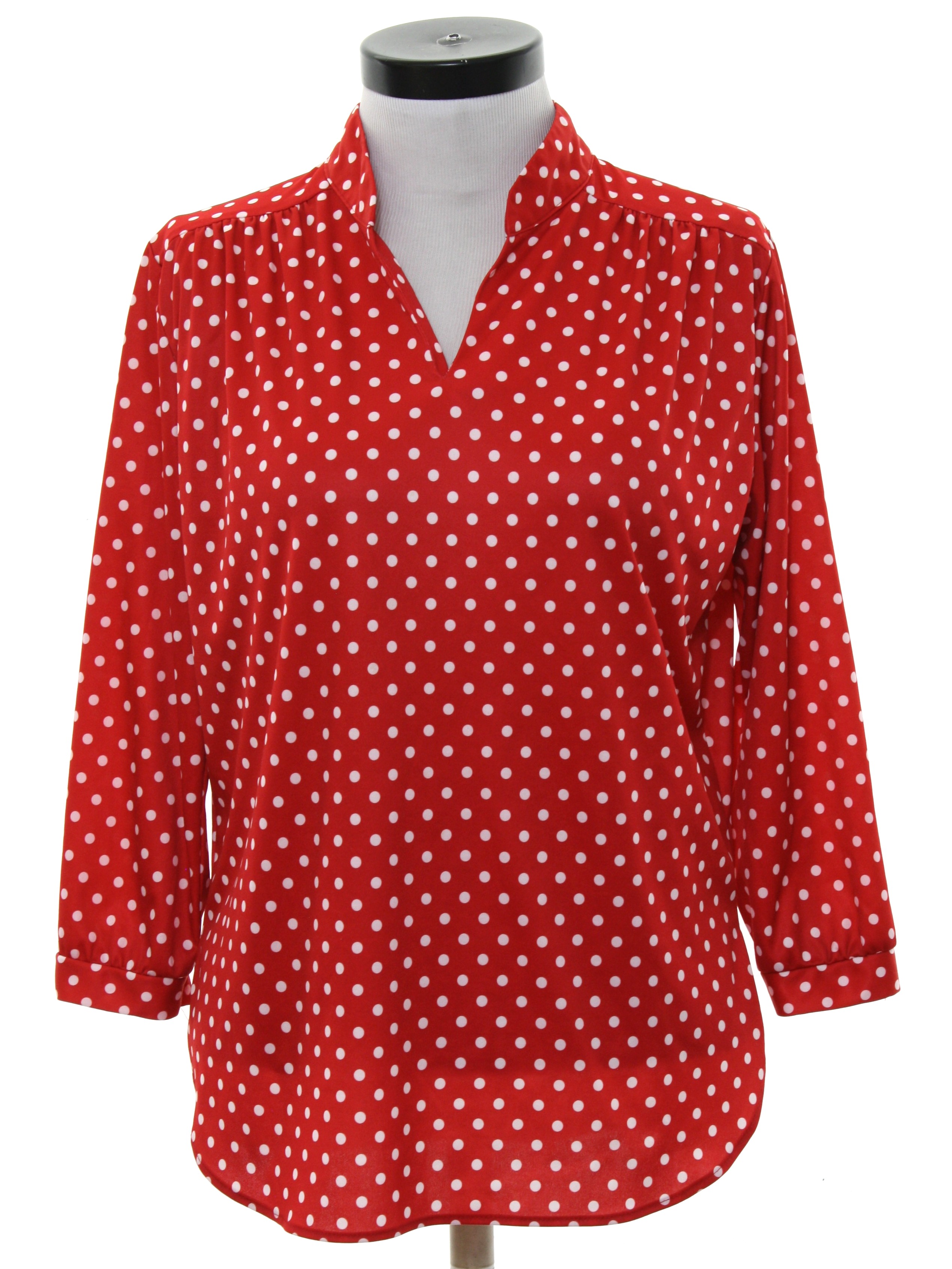 70's Vicki Wayne Shirt: Late 70s or Early 80s -Vicki Wayne- Womens red ...