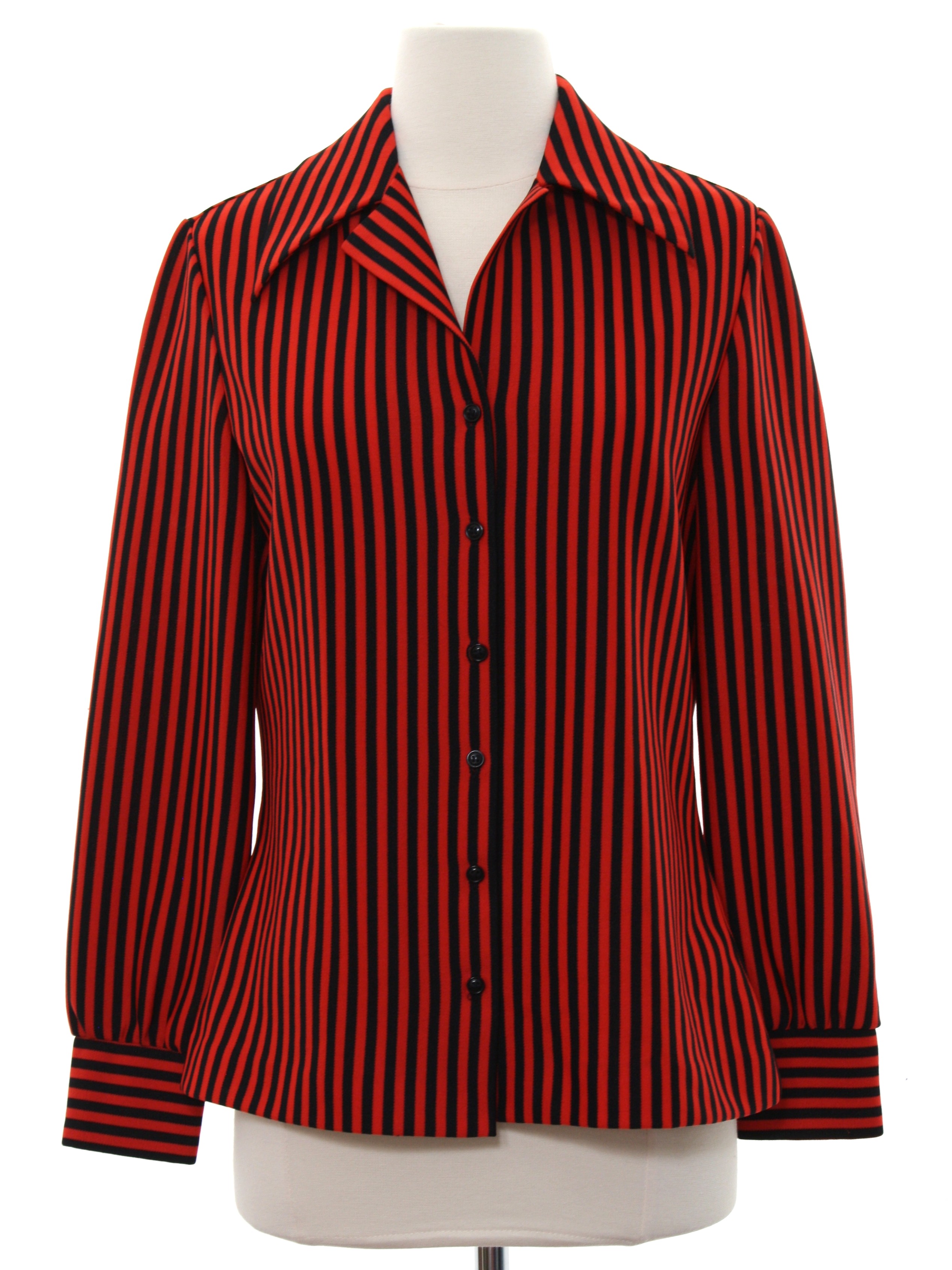 70s Vintage ActIII Print Disco Shirt: 70s -ActIII- Womens tomato red ...