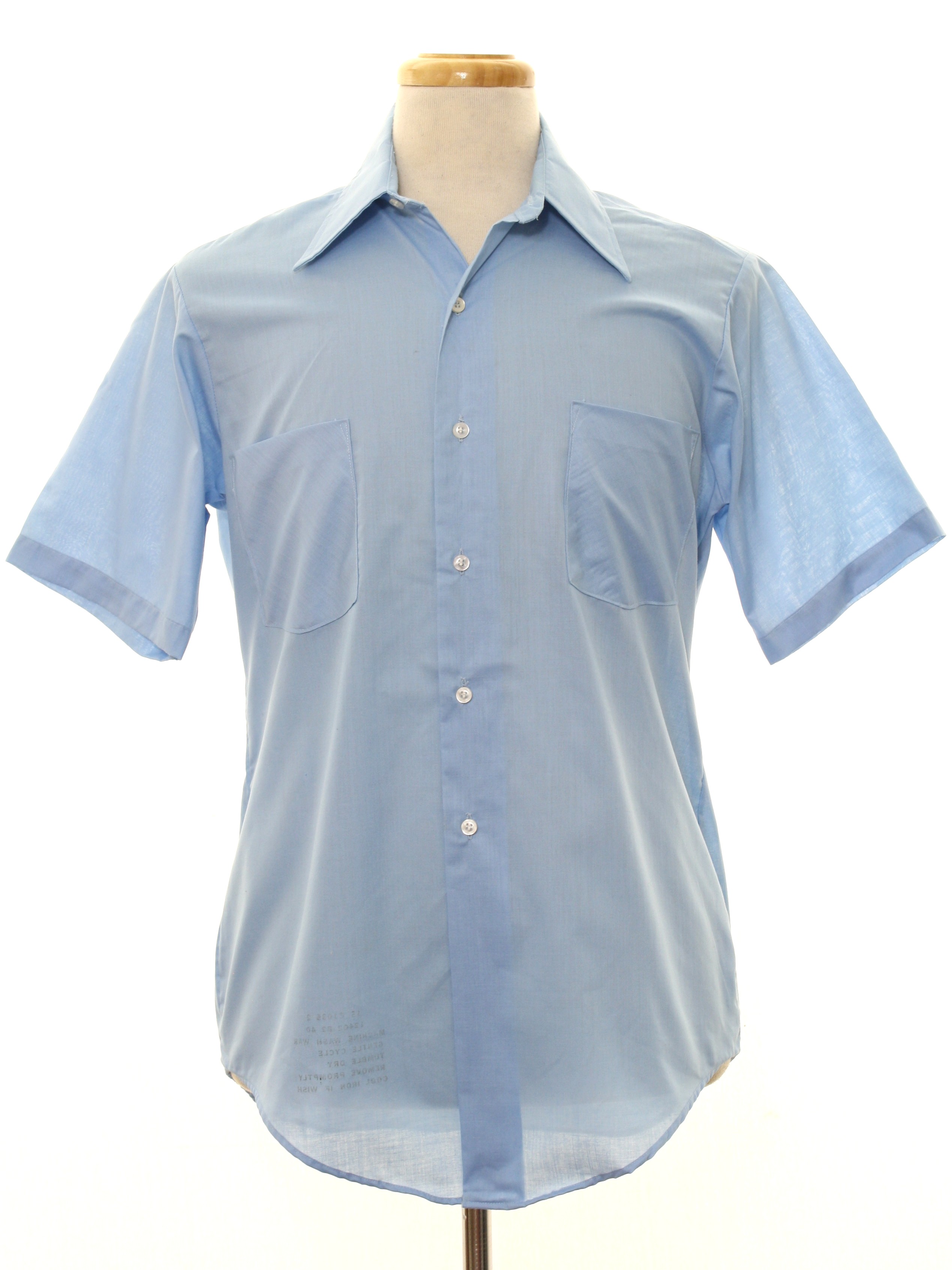 Vintage 1960/'s Men/'s Minty Green Button Up Short Sleeve Shirt