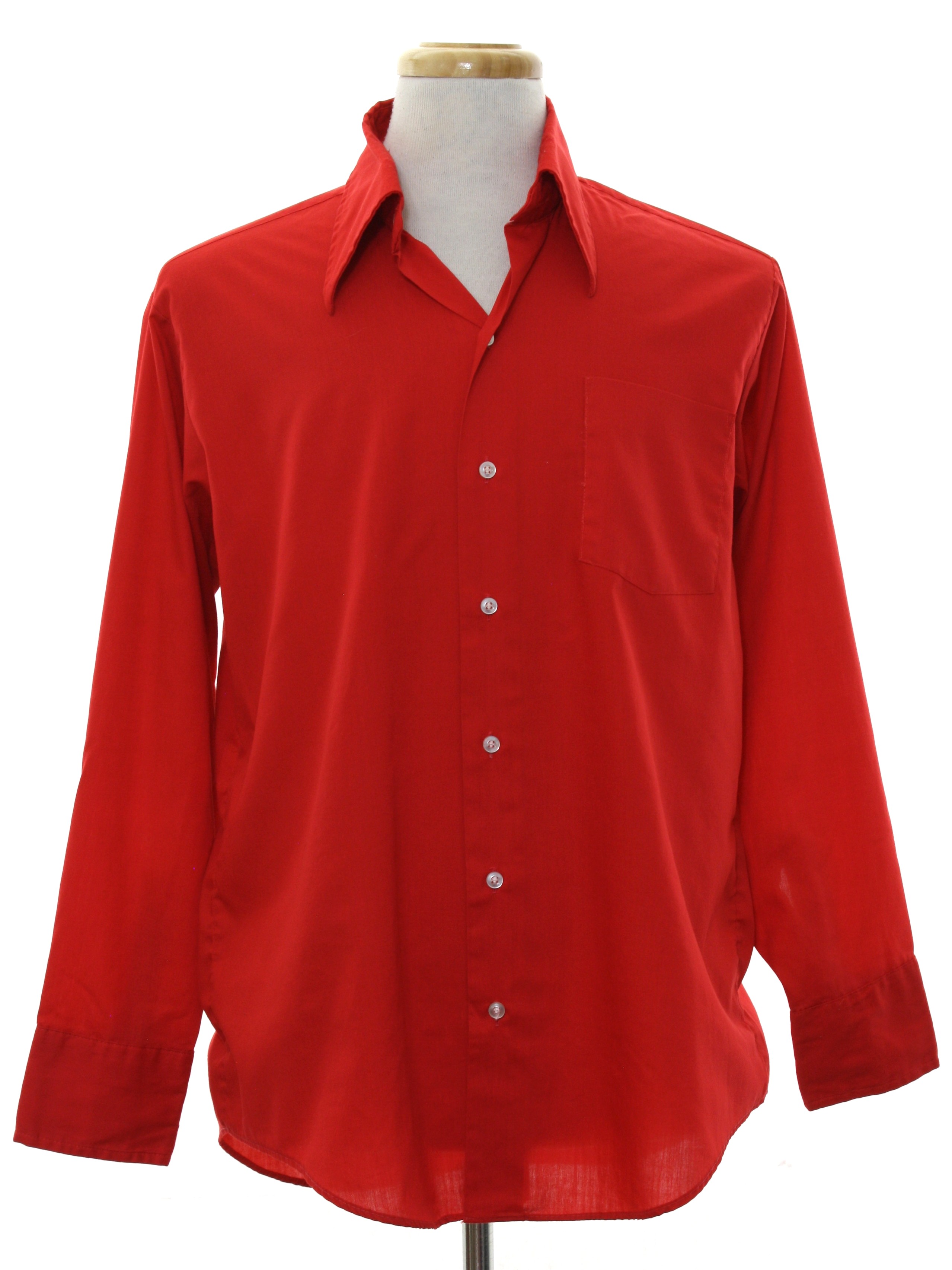 Missing Label 70's Vintage Shirt: 70s -Missing Label- Mens red ...