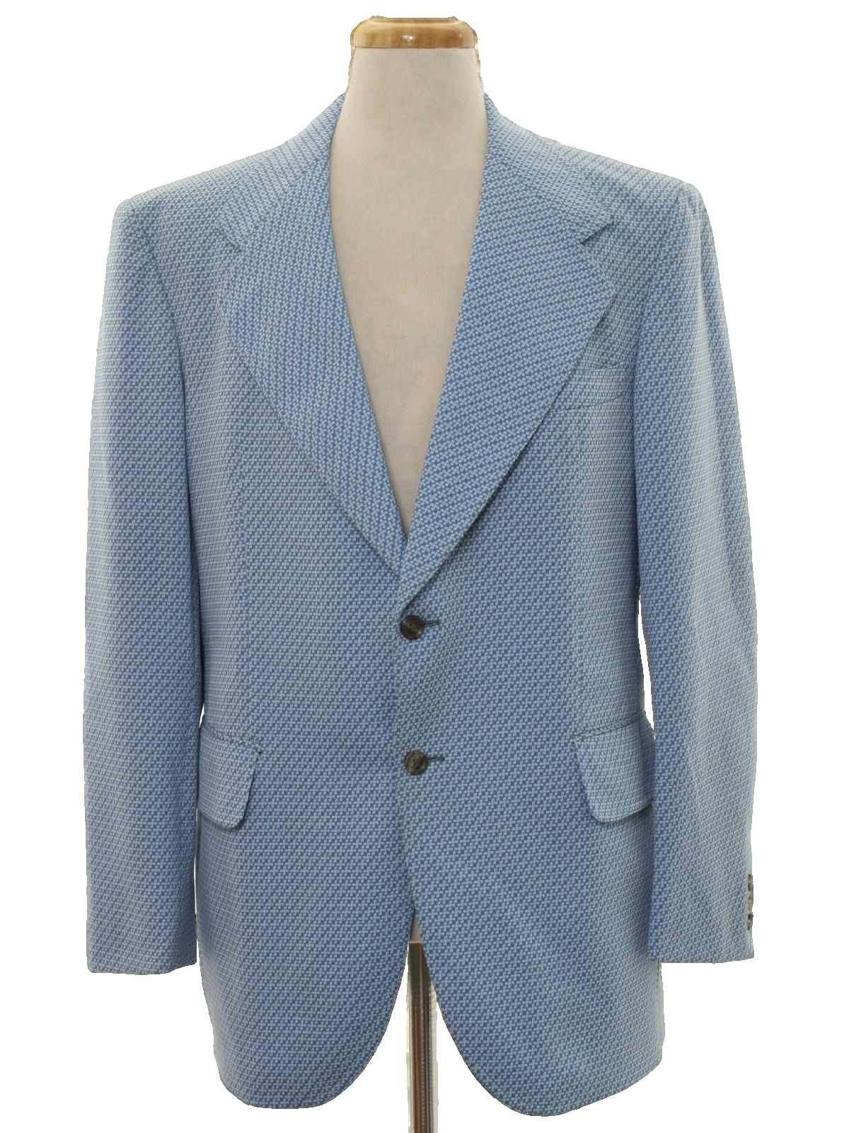 Retro Seventies Jacket: 70s -Care Label- Mens light blue and white ...