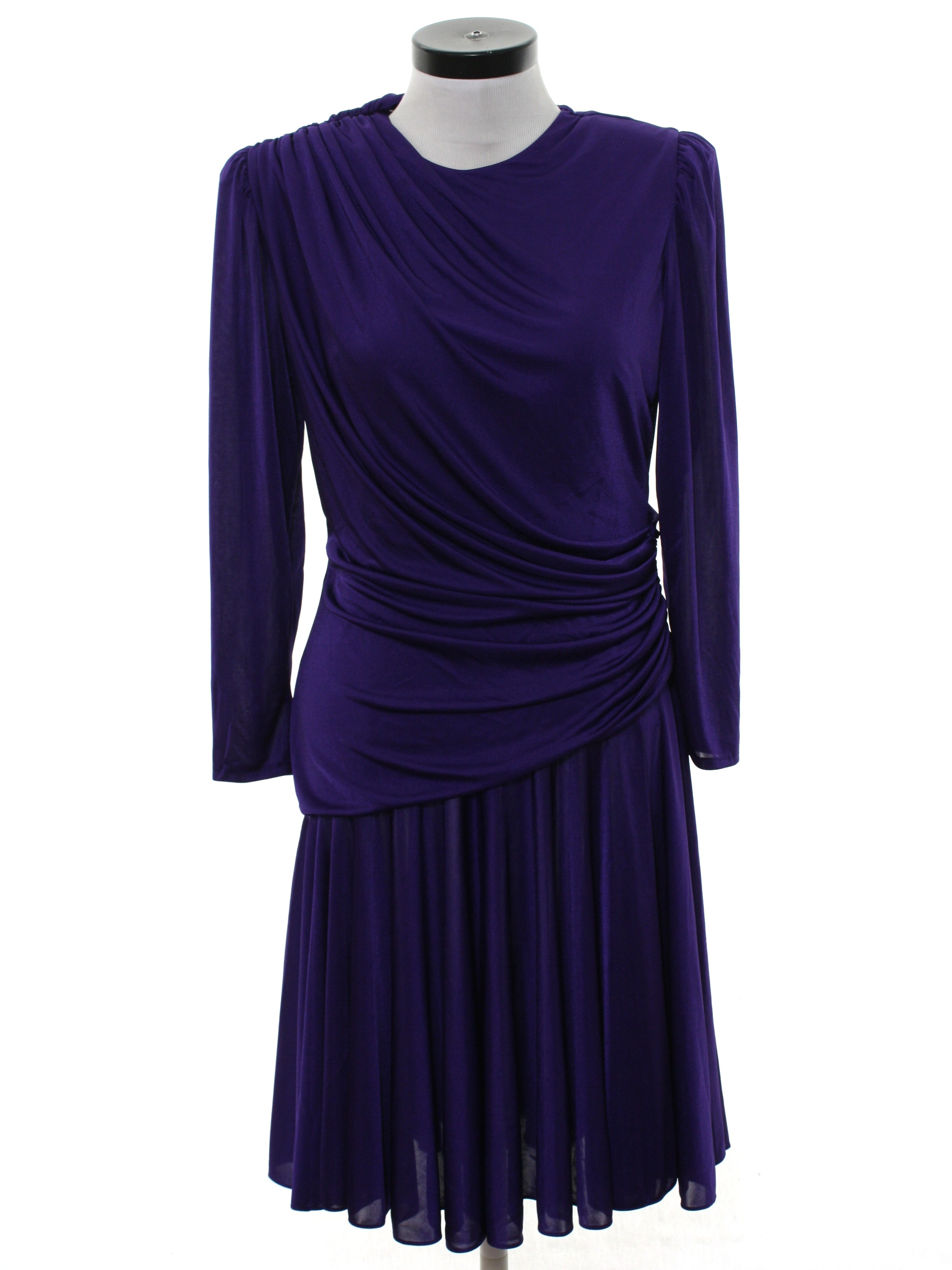 80s Disco Dress (Filigree): 80s -Filigree- Womens shiny dark purple ...