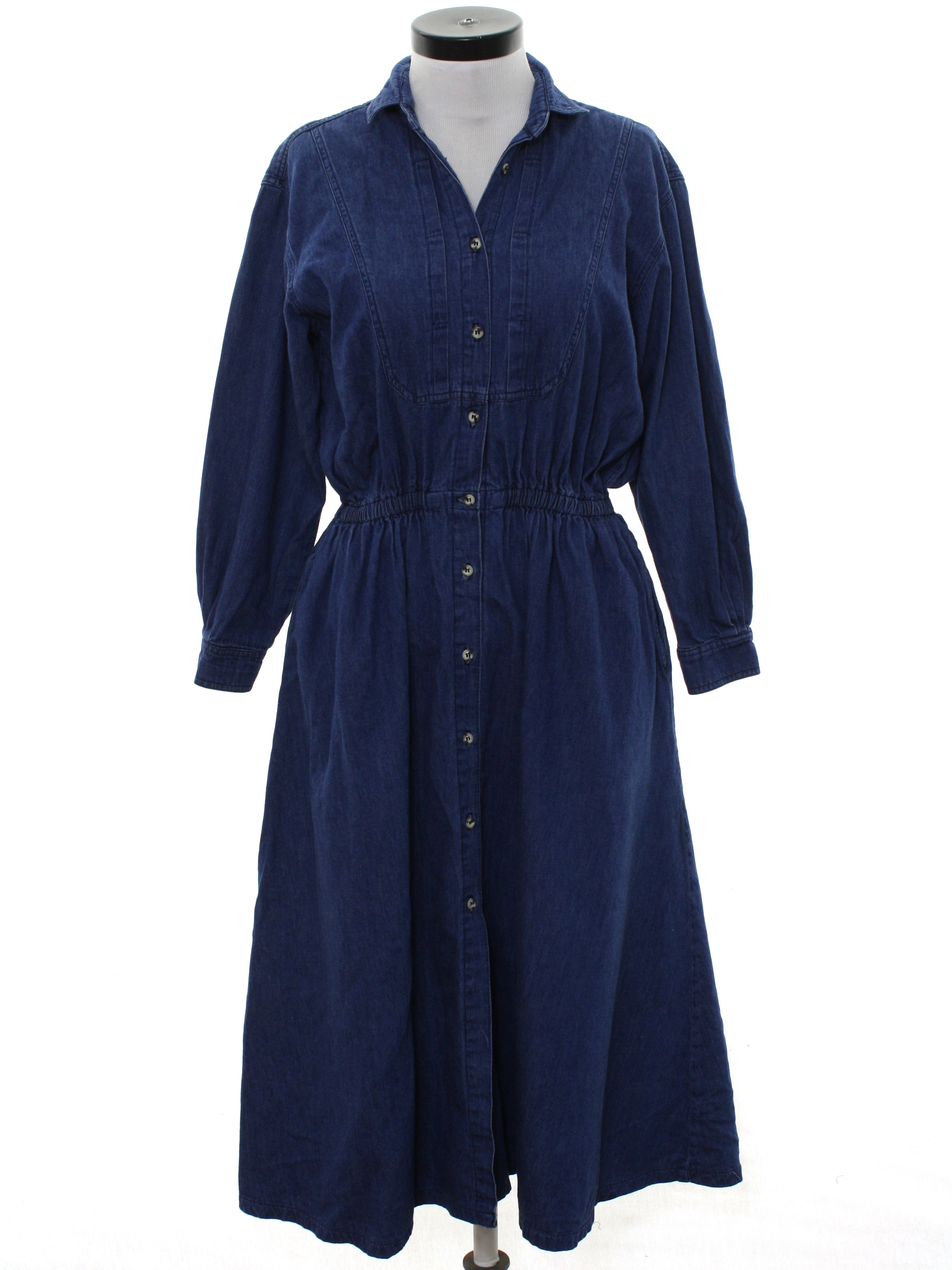 Nineties Eddie Bauer Dress: 90s -Eddie Bauer- Womens dark blue ...