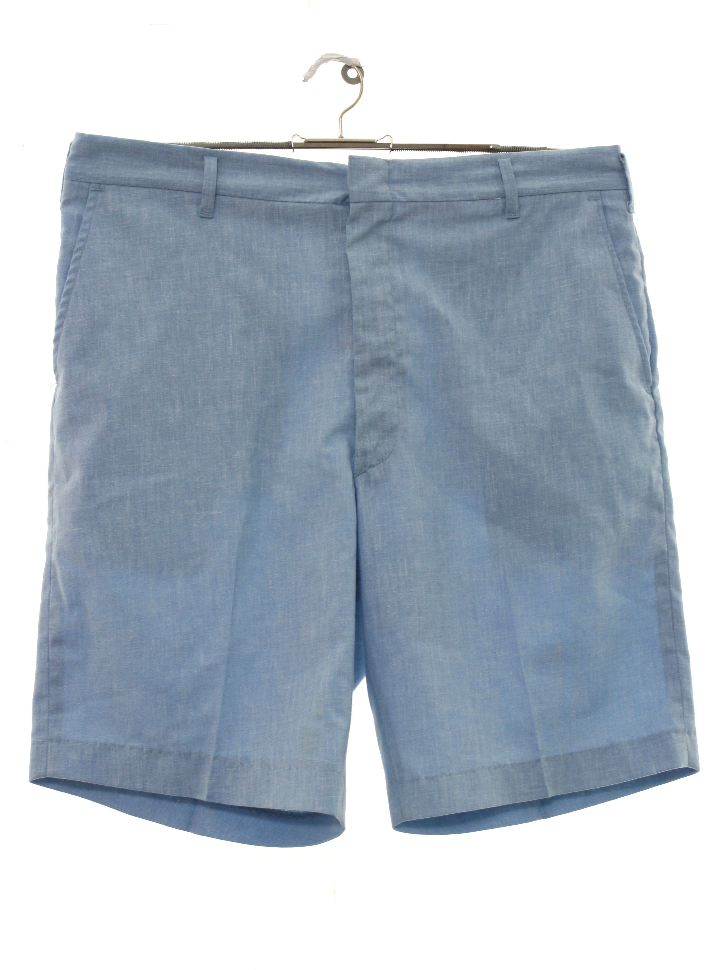 1960's Vintage Shorts: 60s -No Label- Mens heather light blue ...