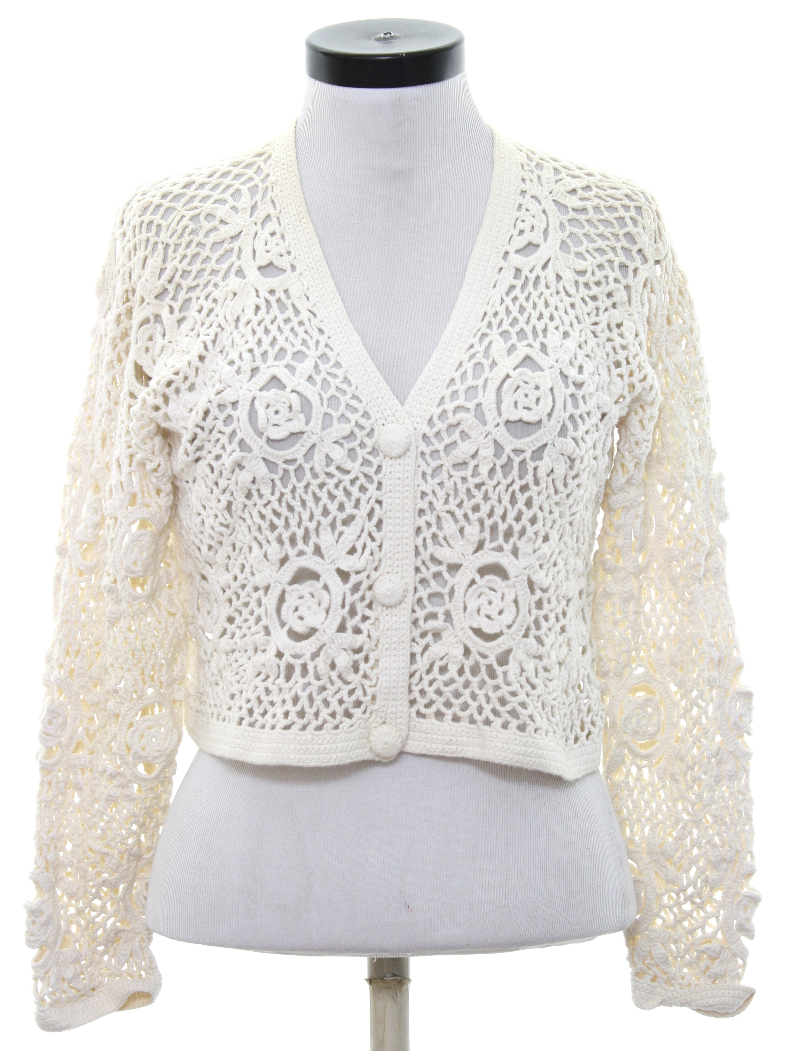 white button up sweater cropped