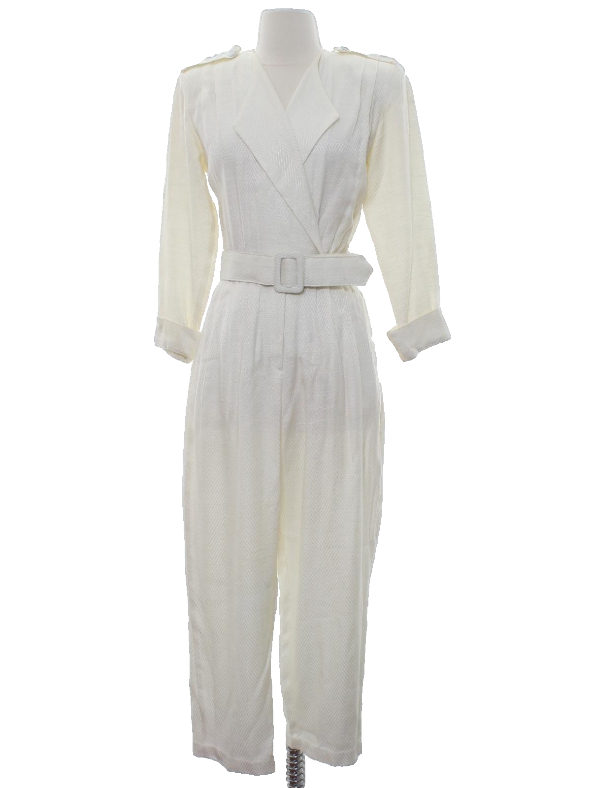 1980s Vintage Suit: 80s -rabbit- Womens ivory, blended rayon, cuffed ...