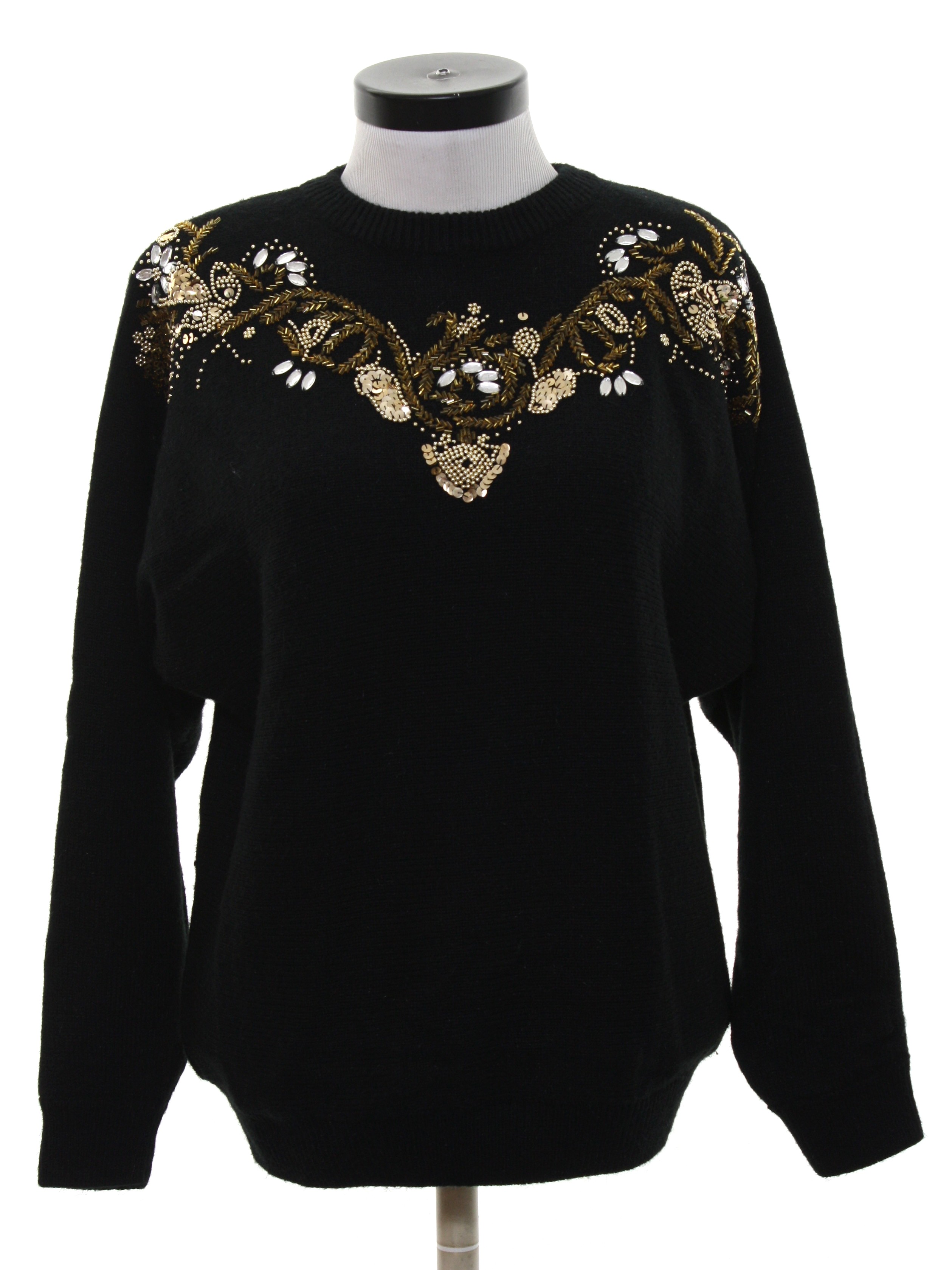 Retro 1980's Sweater (Alfred Dunner) : 80s -Alfred Dunner- Womens black ...