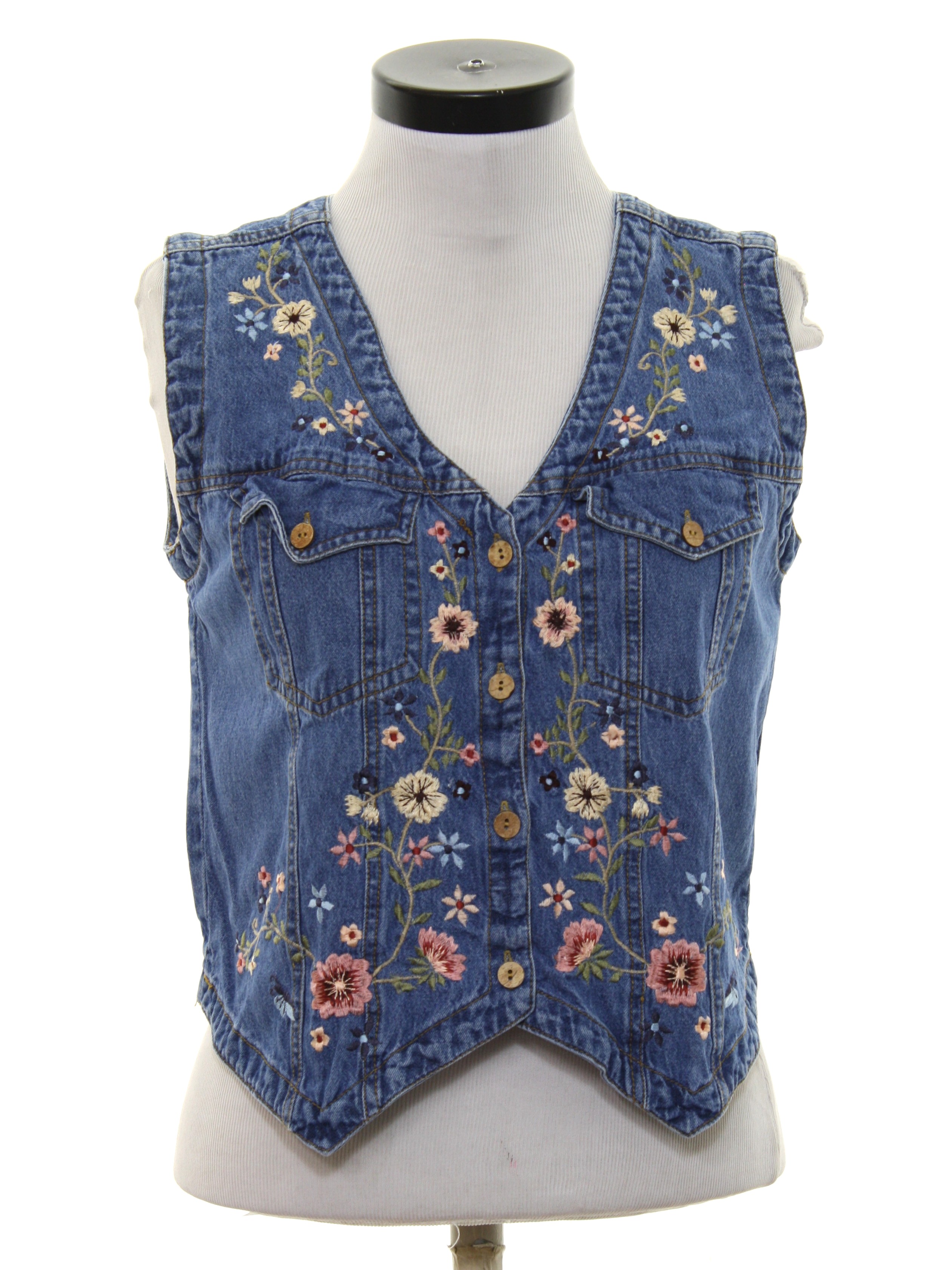 Eighties Studio West Vest: 80s -Studio West- Womens hazy blue ...