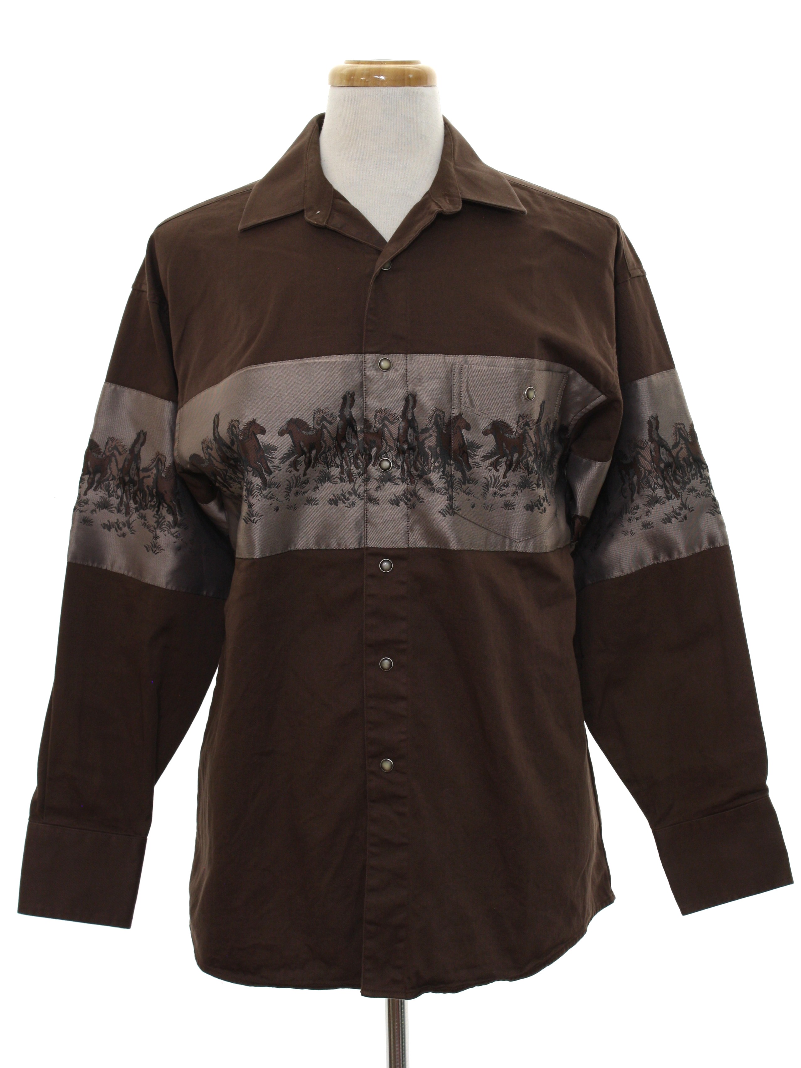 Retro Nineties Western Shirt: 90s or newer -Panhandle Slim- Mens dark ...
