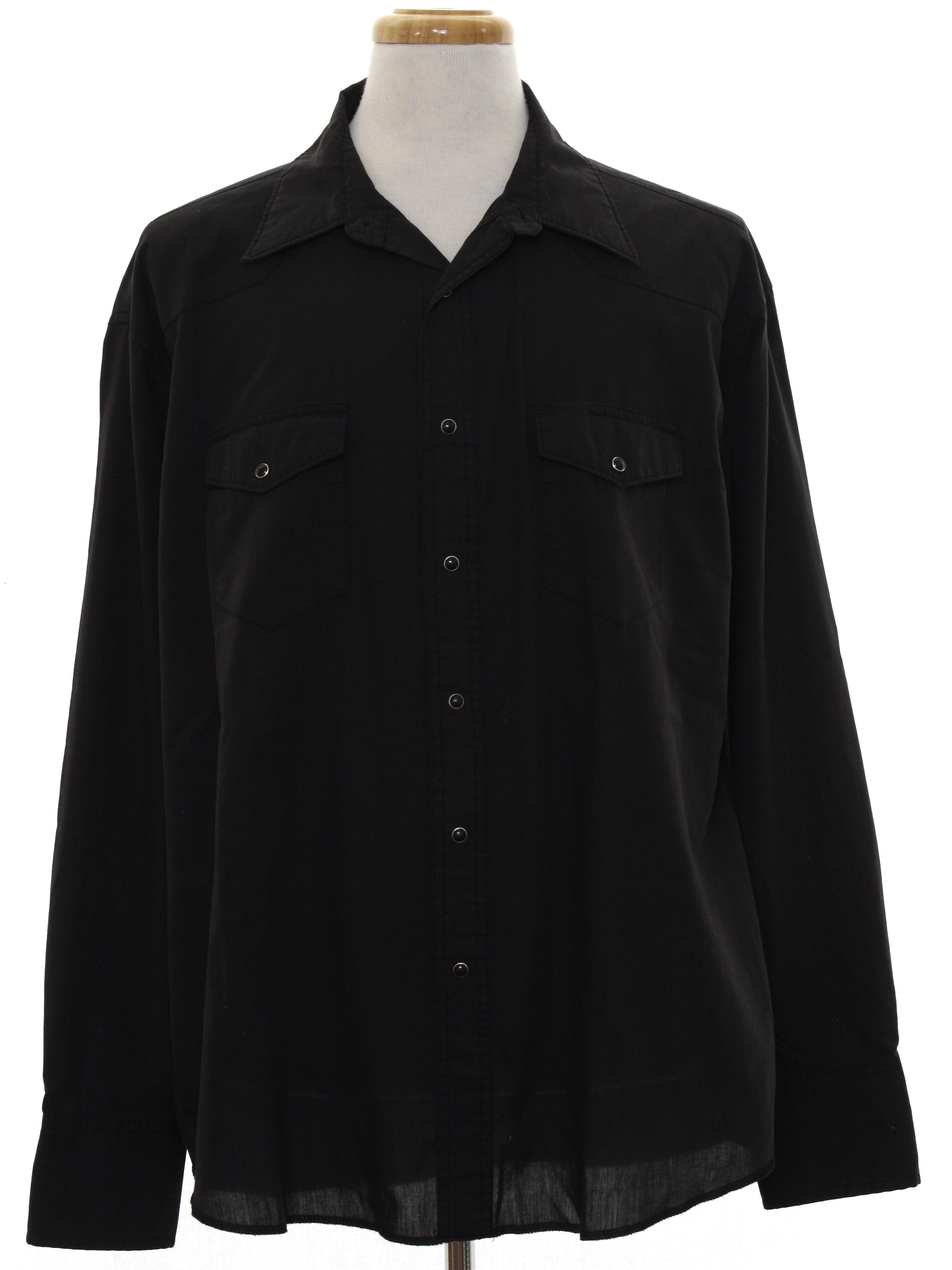 90s Western Shirt (Wrangler): 90s -Wrangler- Mens black background ...