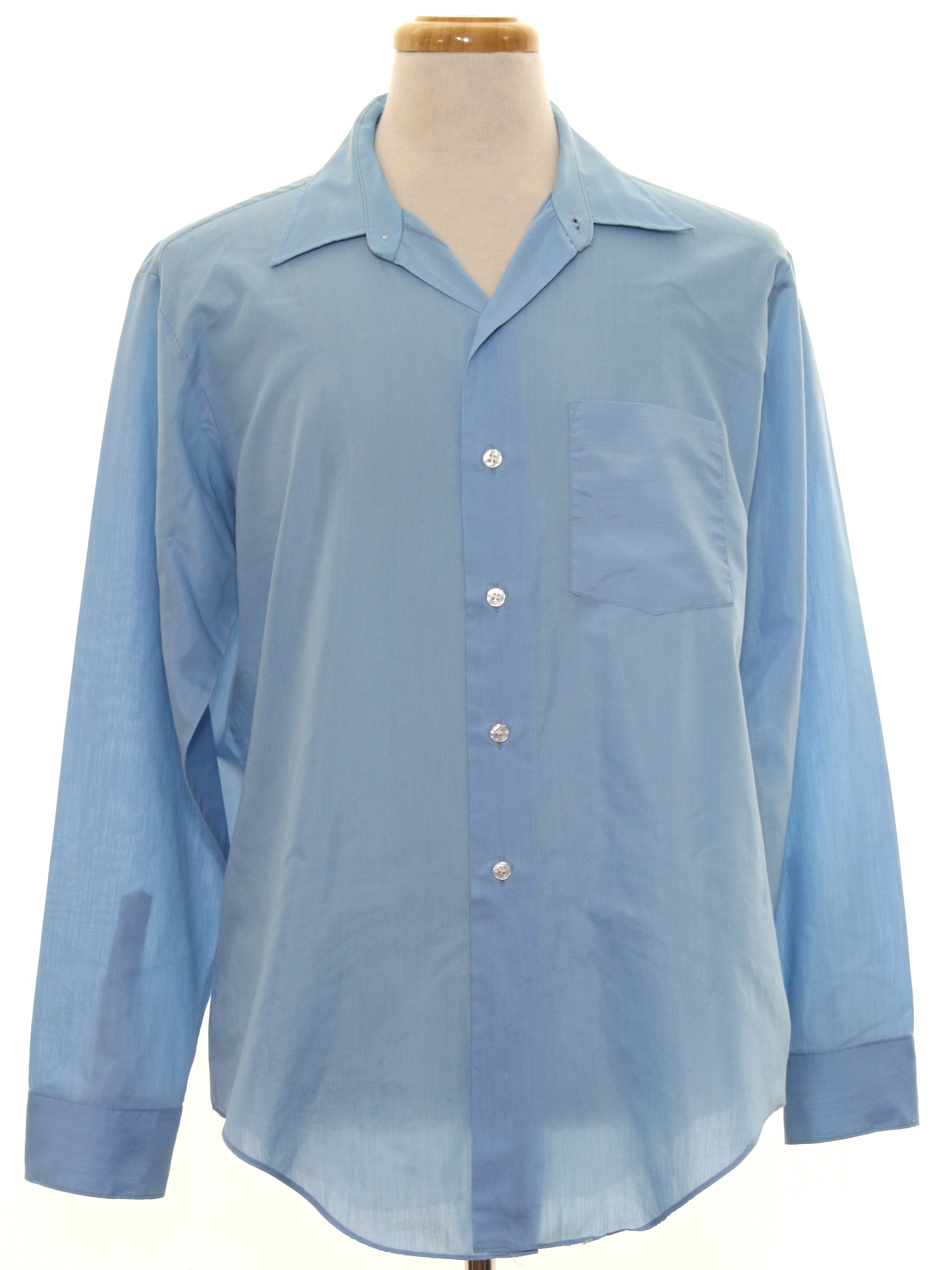 Vintage Topps 60's Shirt: Late 60s or early 70s -Topps- Mens sky blue ...