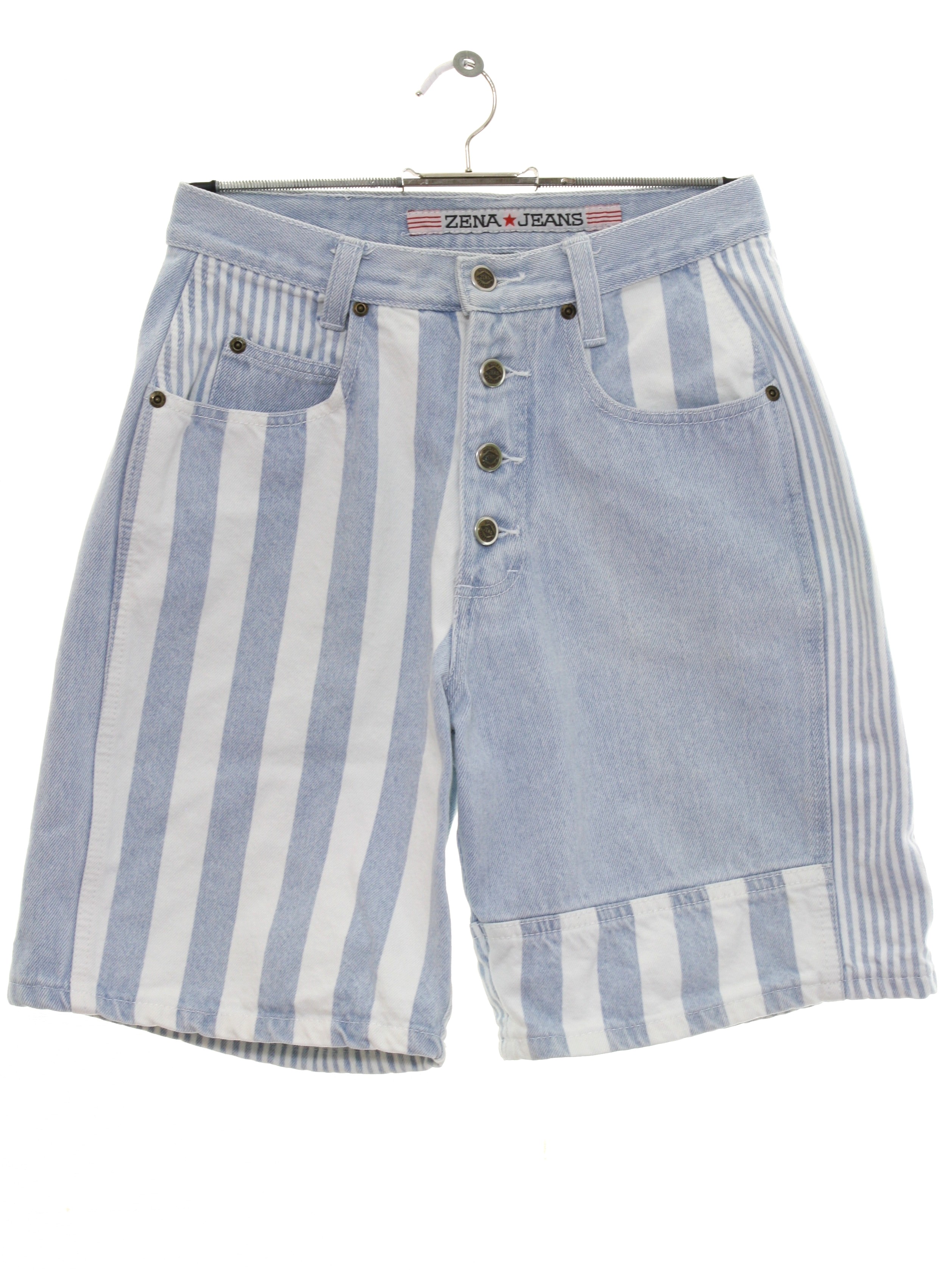 1990's Shorts (Zena Jeans): 90s -Zena Jeans- Womens light blue and ...