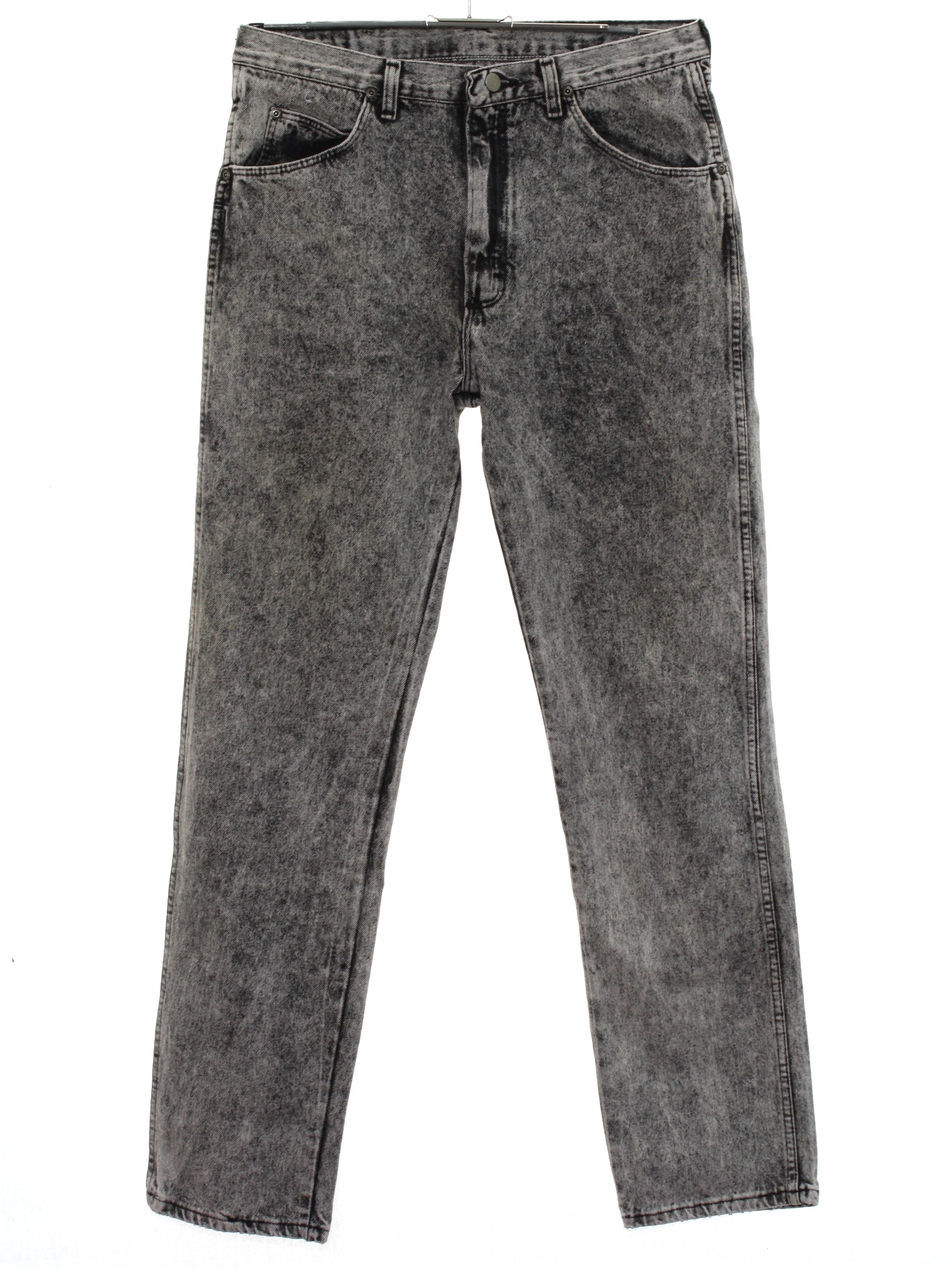 Eighties Pants: Late 80s or early 90s Wrangler- Mens acid washed black ...
