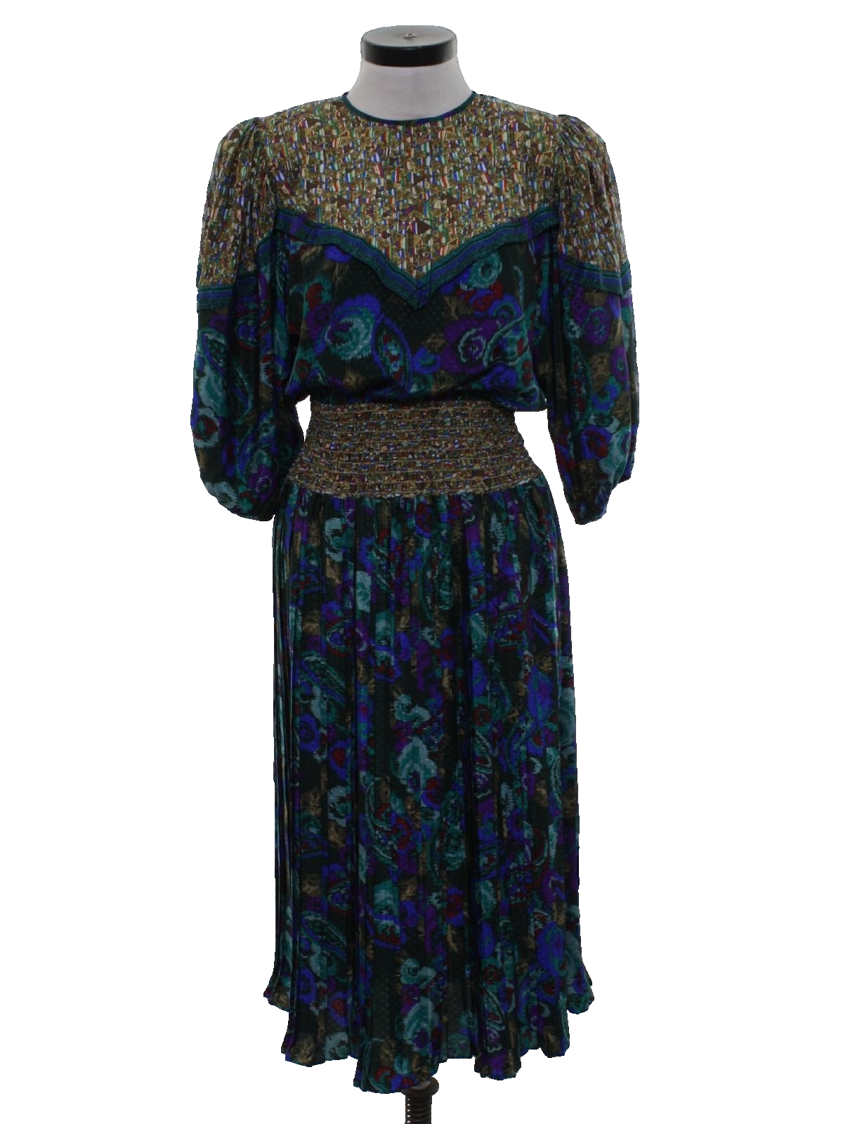 Retro Eighties Dress: 80s -Assorti for Susan Freis- Womens turquoise ...