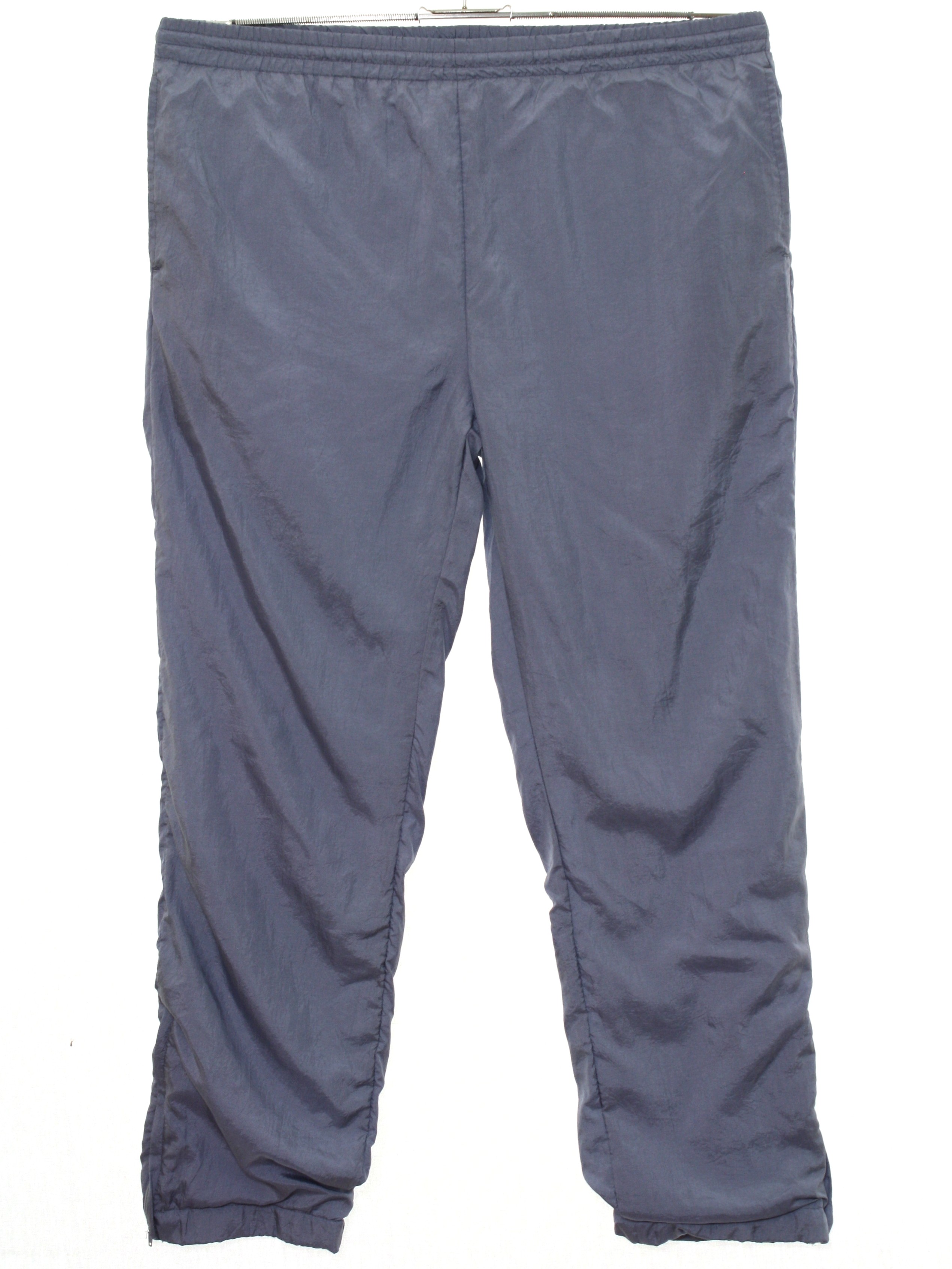 90's Vintage Pants: 90s -Vengo- Mens silver solid colored nylon shell ...