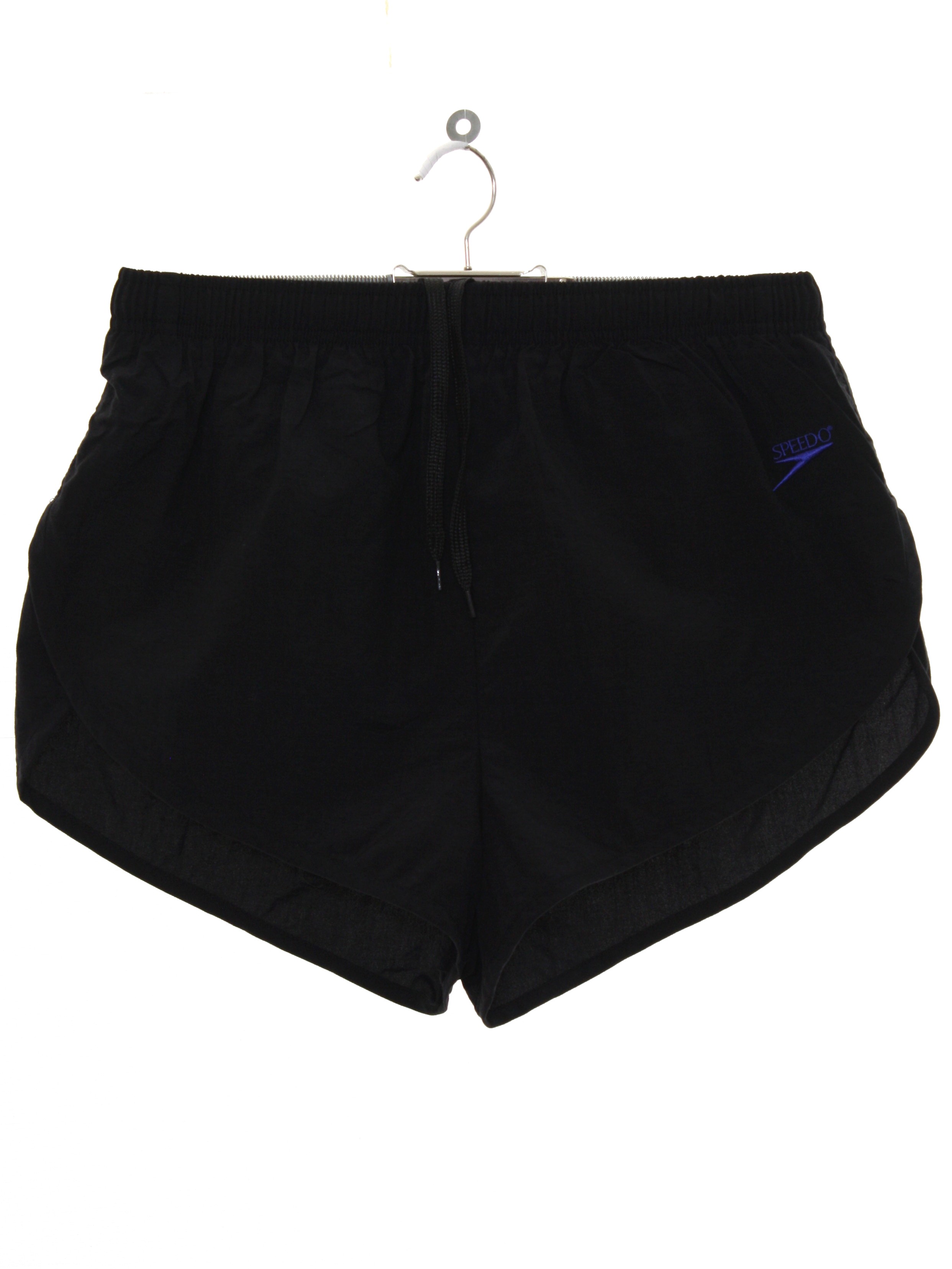 1990s Vintage Shorts: 90s -Speedo- Mens black background nylon wicked ...
