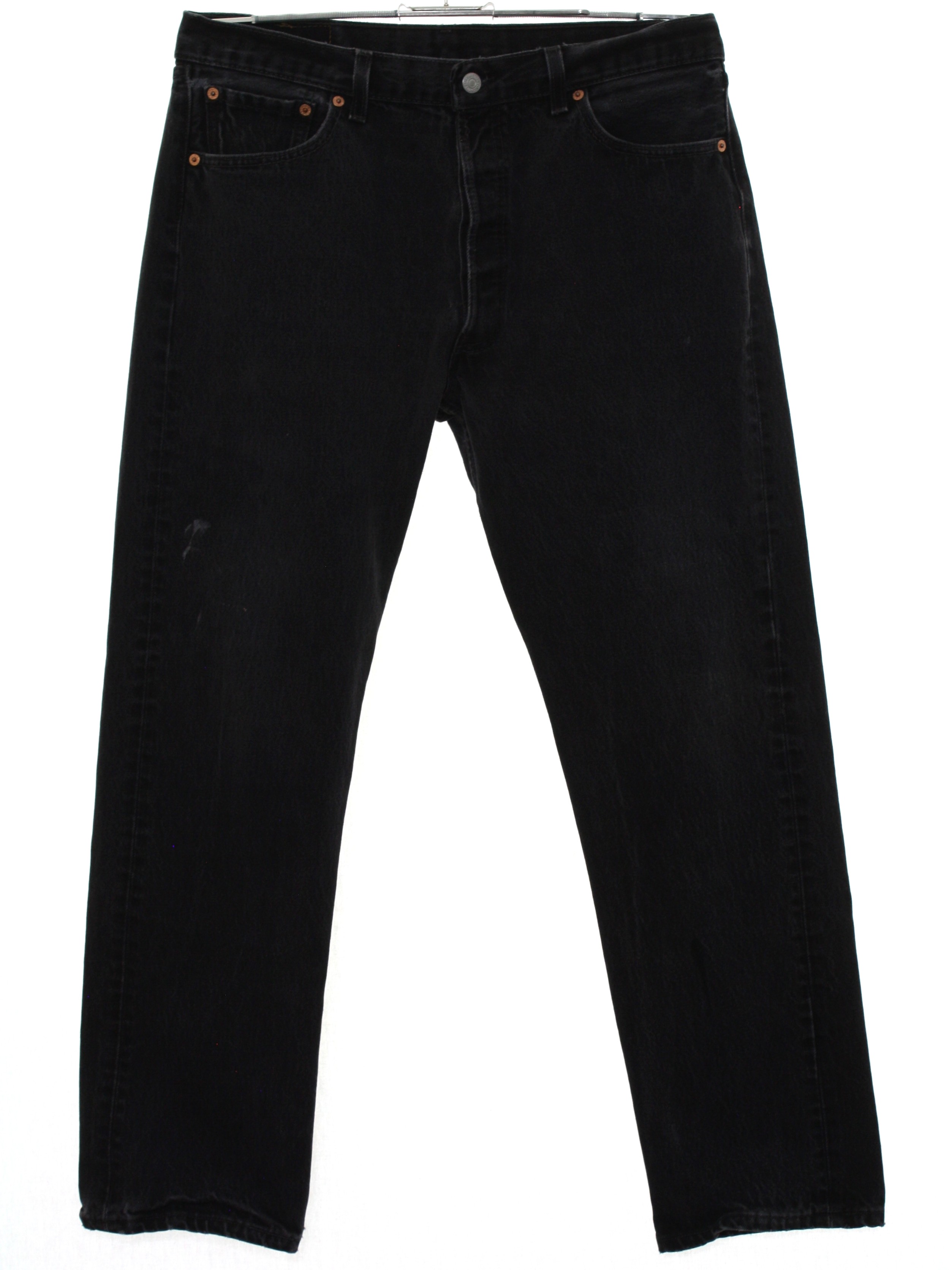 Eighties Levis Pants: 80s -Levis- Mens black cotton denim jeans with ...