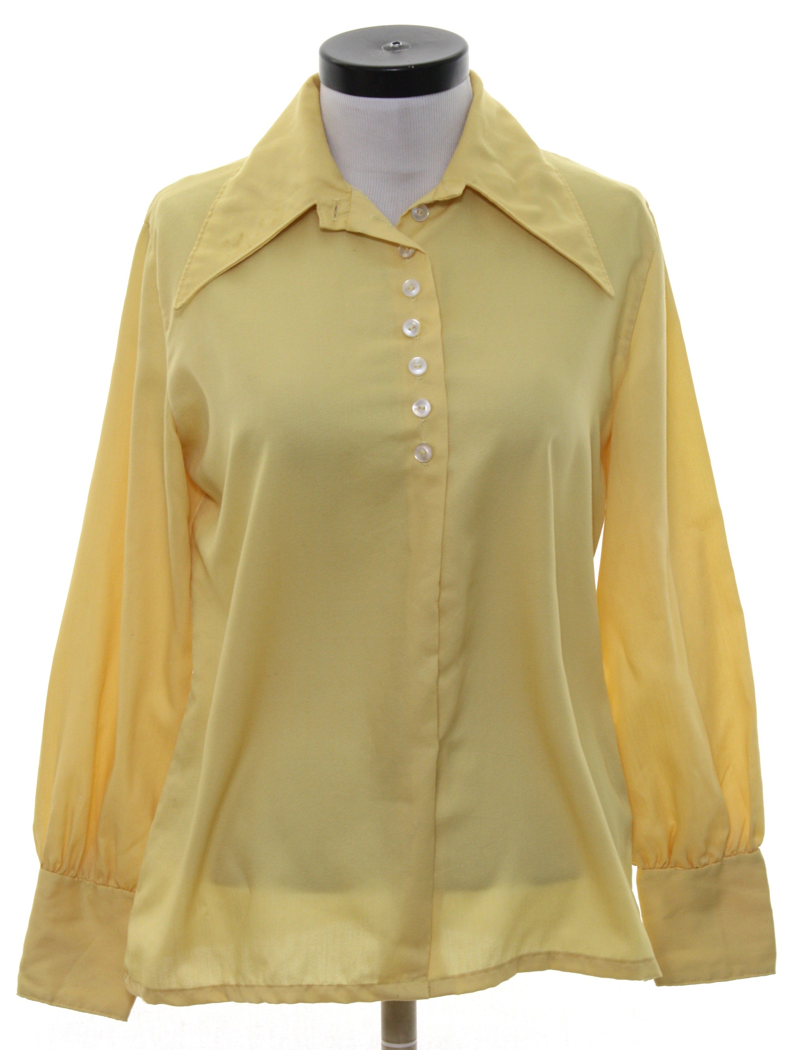 Vintage Shirt Accents 70's Shirt: 70s -Shirt Accents- Womens gold ...