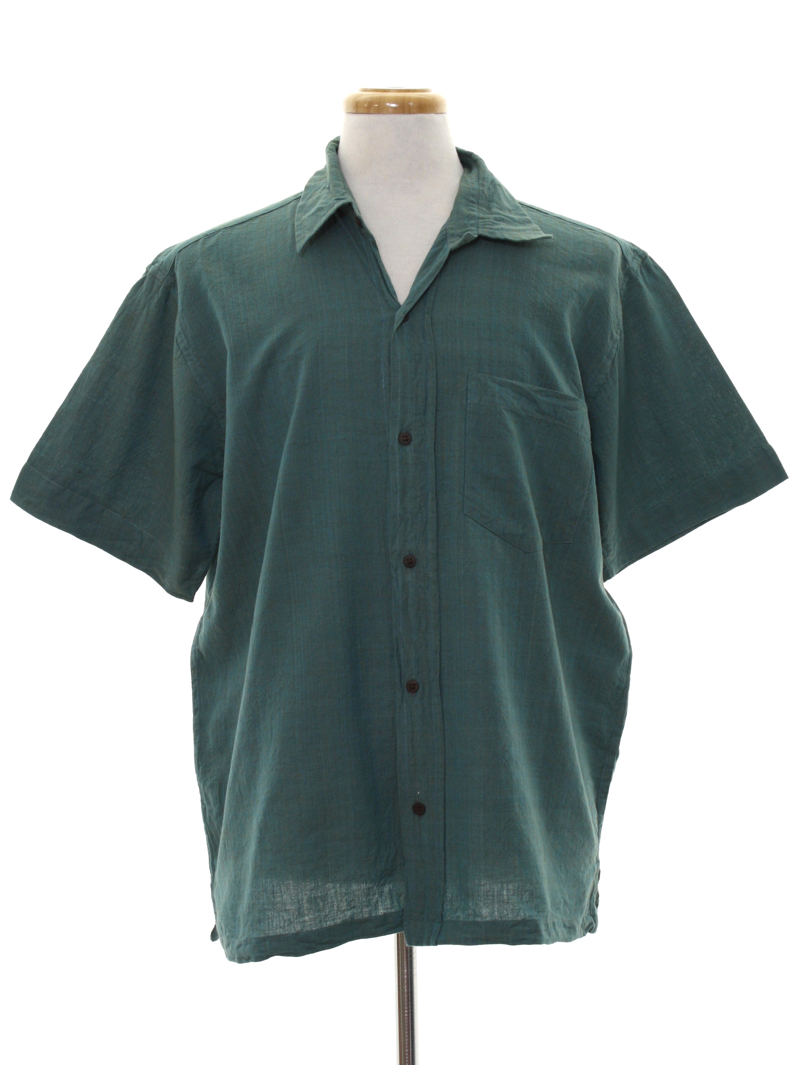 Hippie Shirt: 90s -Fabindia- Mens heathered sage green background ...