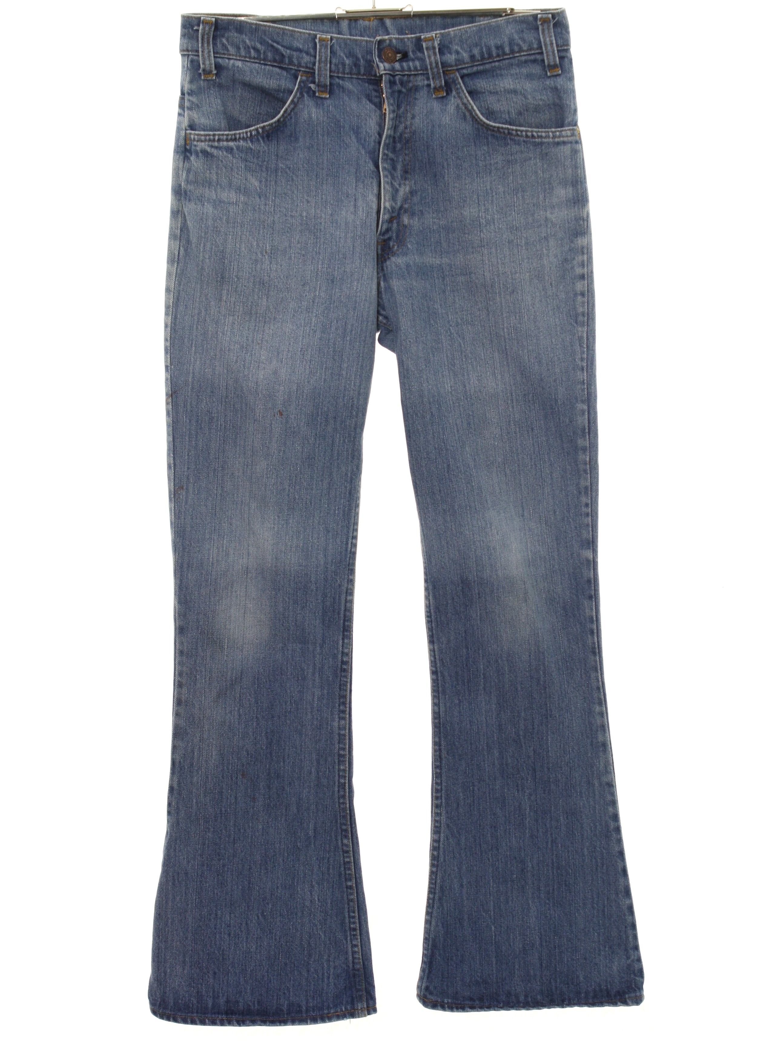 Seventies Vintage Bellbottom Pants: 70s -Levis- Mens faded blue cotton ...