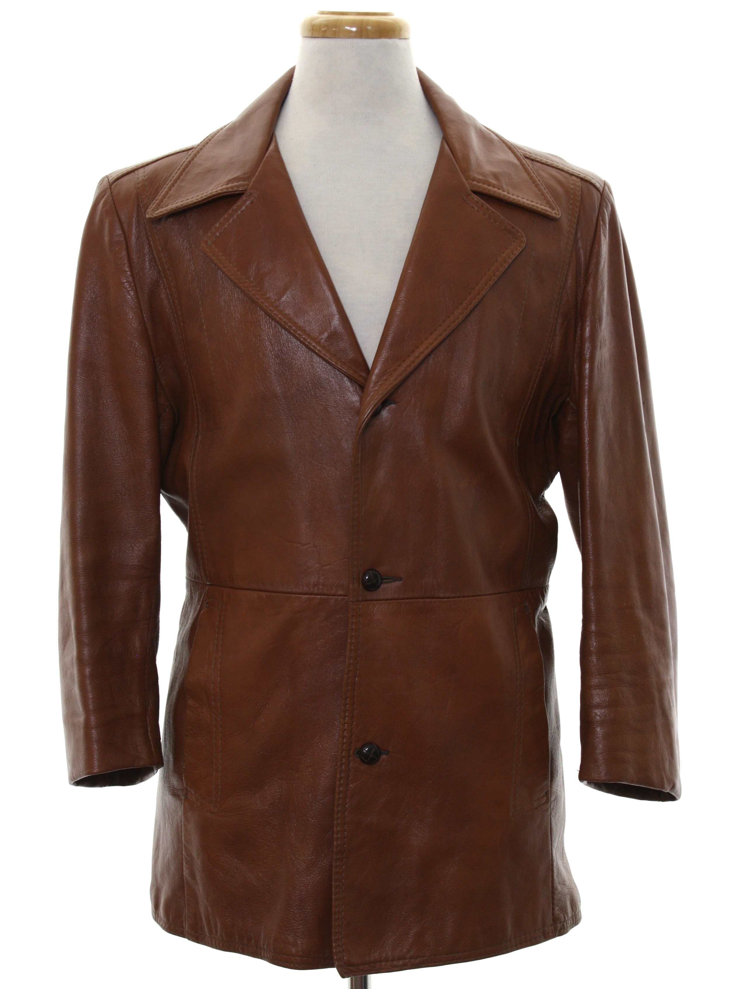 Vintage Reed Sixties Leather Jacket: 60s -Reed- Mens cinnamon