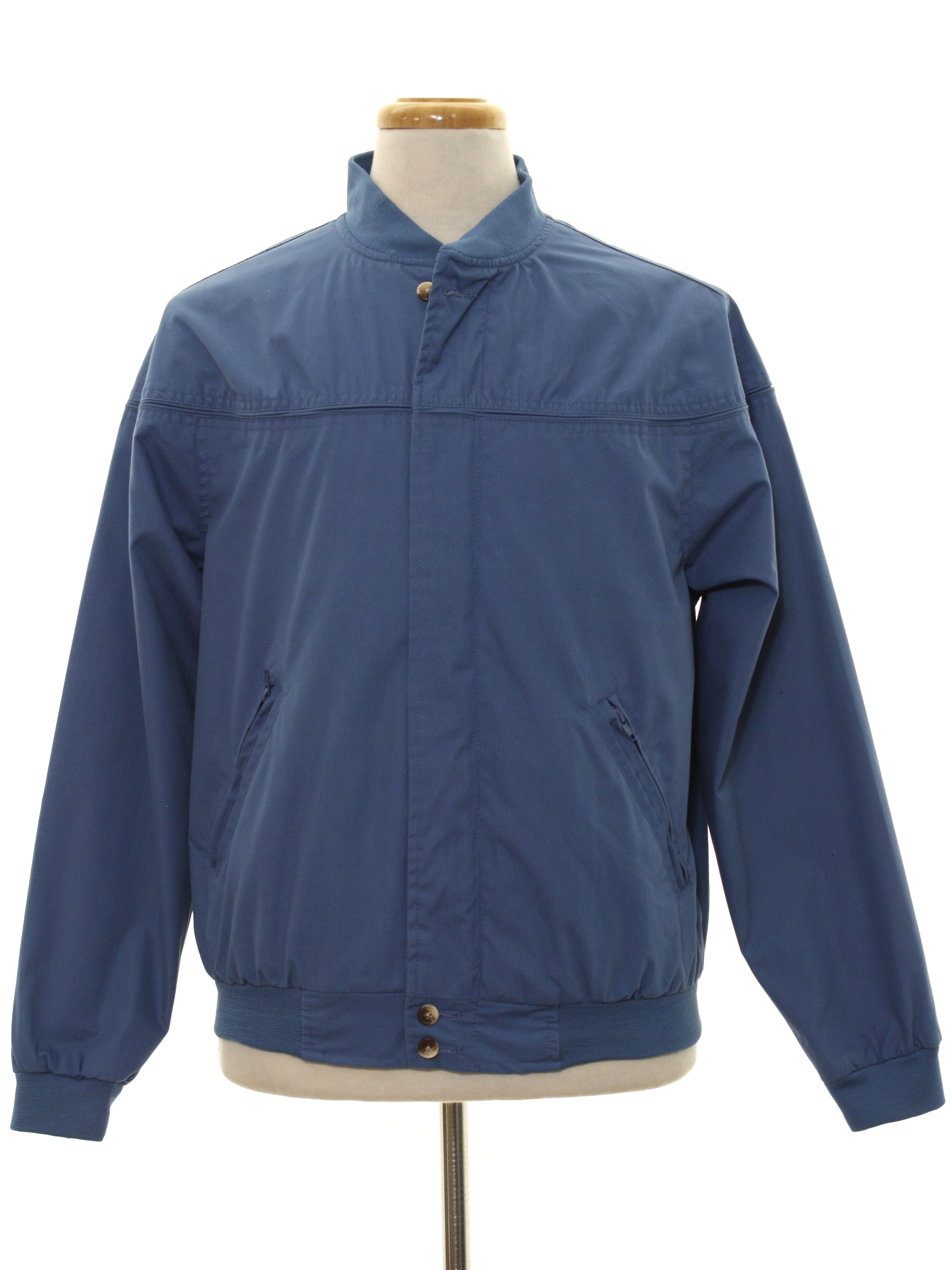 1990's Retro Jacket: 90s or newer -Haband- Mens dark powder blue ...